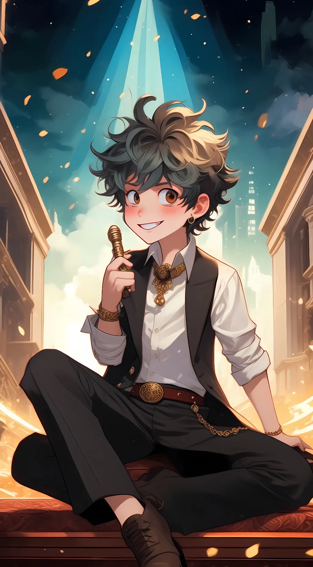 ai character: Bakugo and deku  background