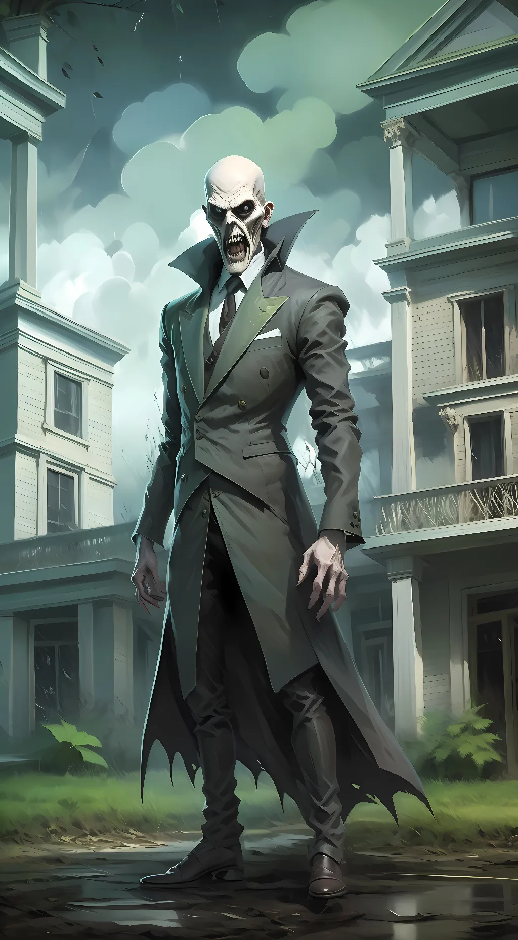 ai character: Haunted Mansion background