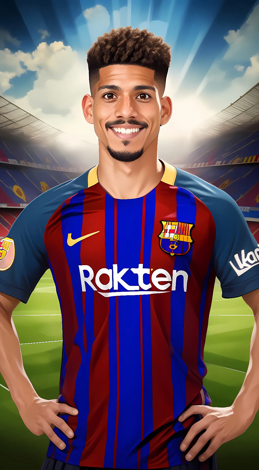 ai character: Ronald araujo  background