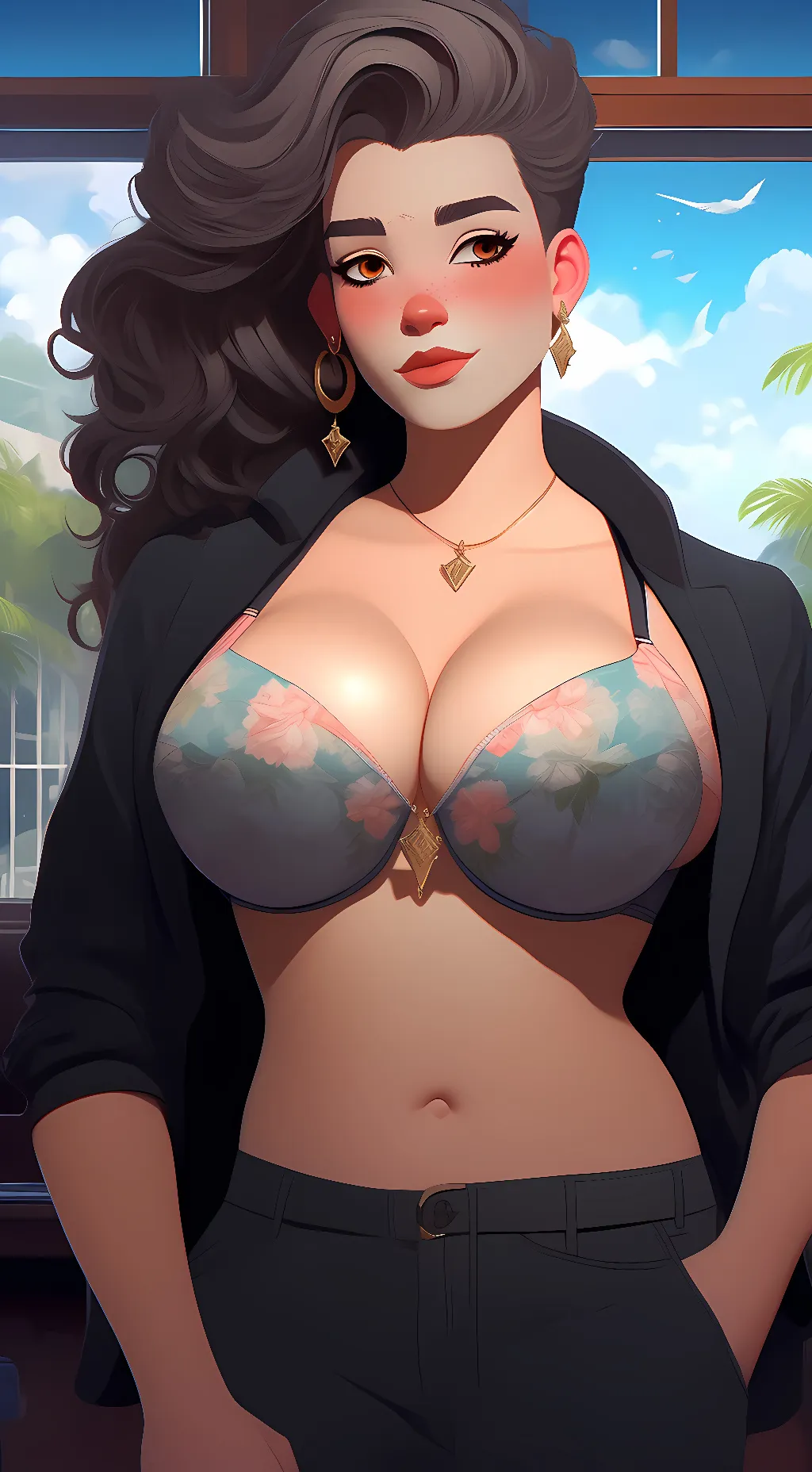 ai character: nice  background