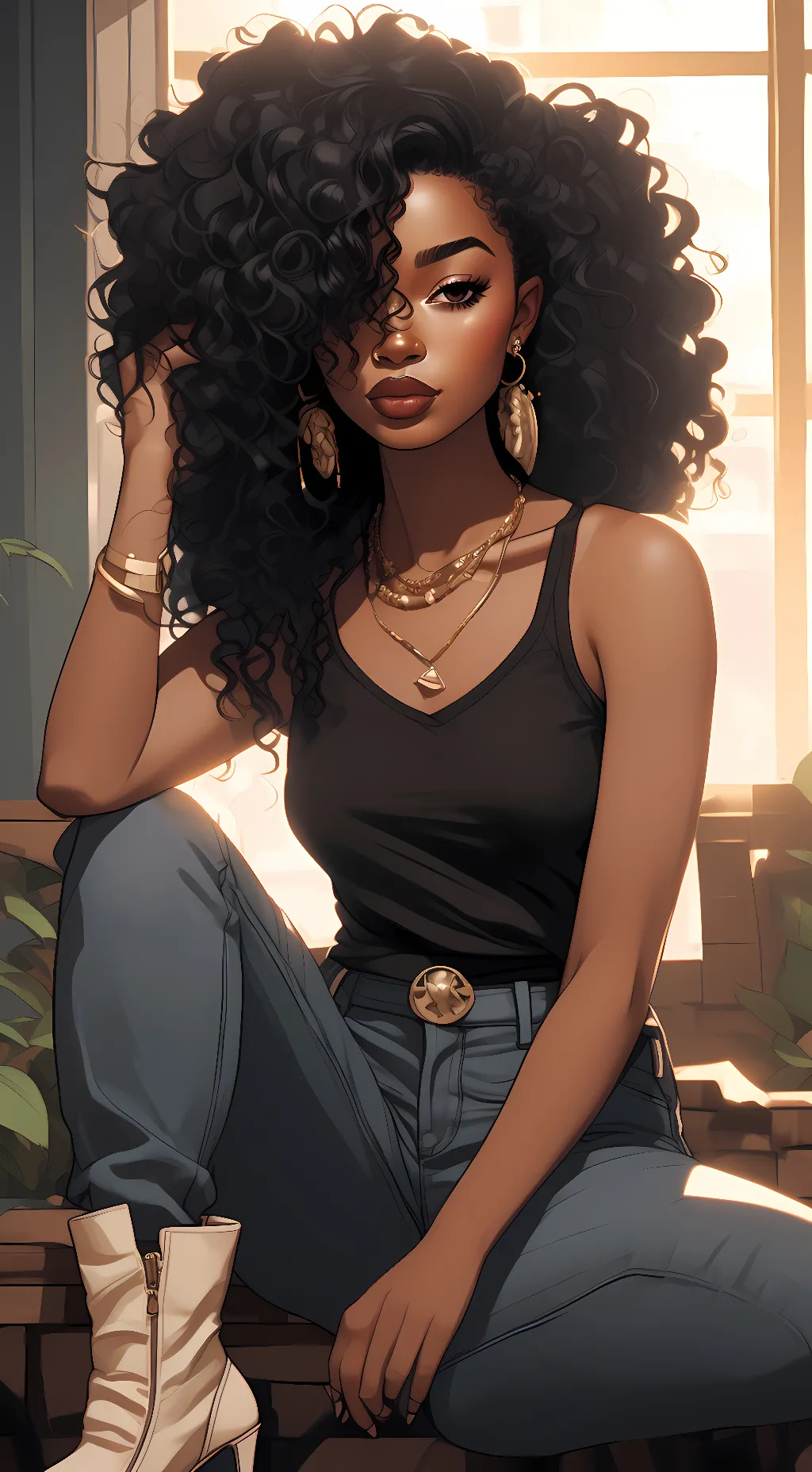 ai character: Tonya Clarke  background