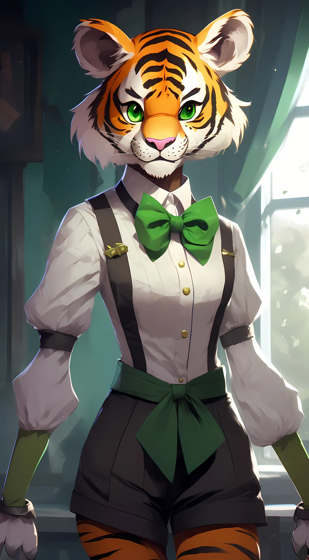 ai character: Stripes background