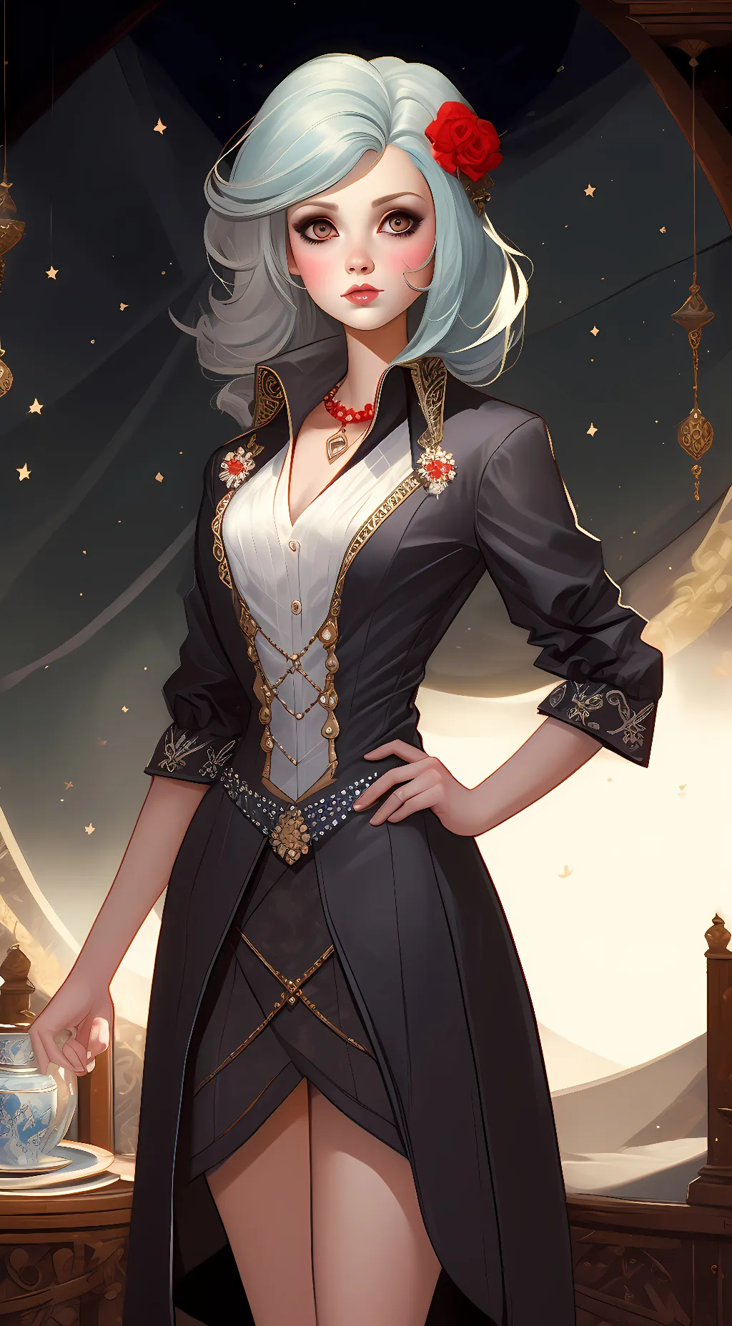 ai character: Sara Van Helsing  background