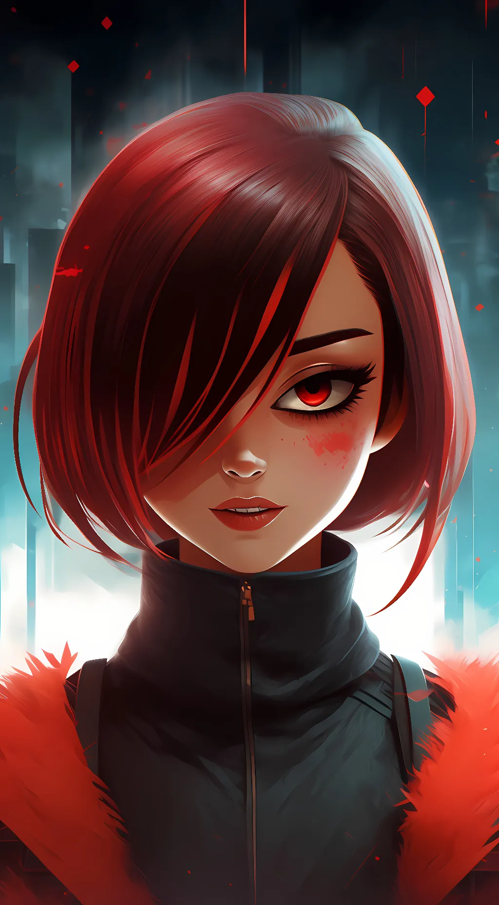 ai character: -/(-:;(/:(G-GLITCH background