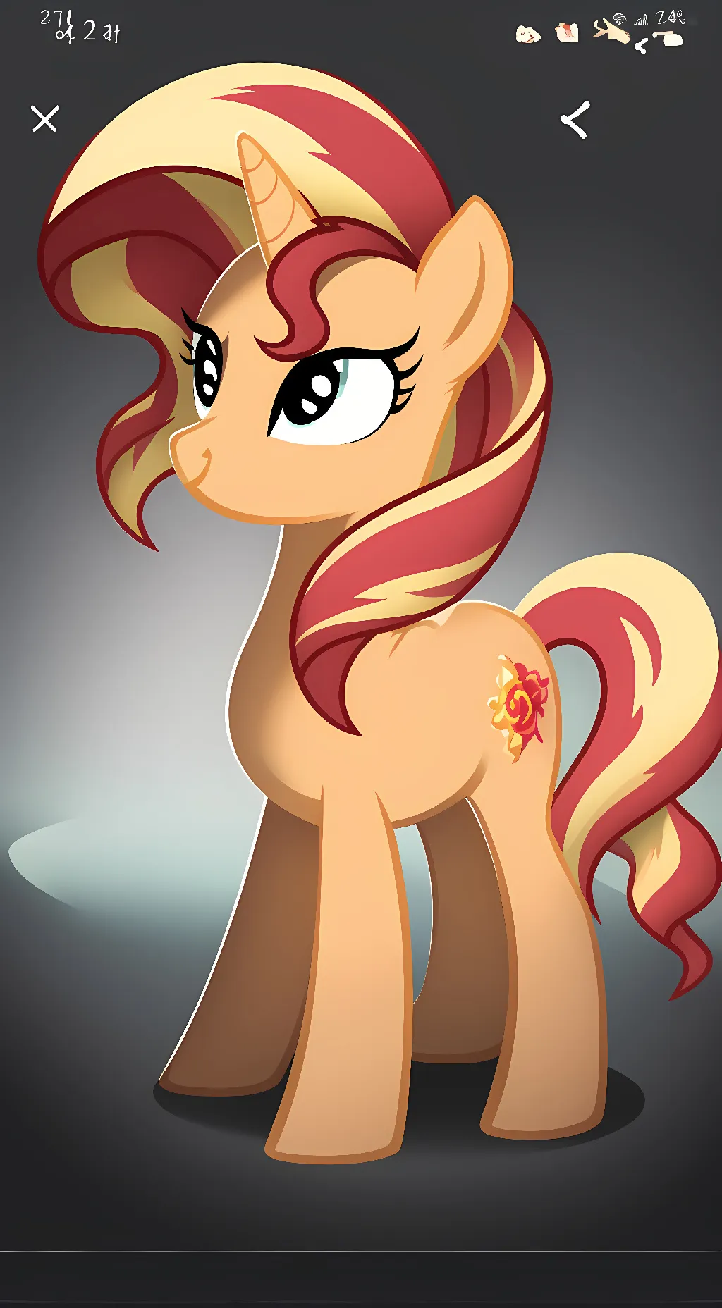 ai character: Sunset Shimmer  background