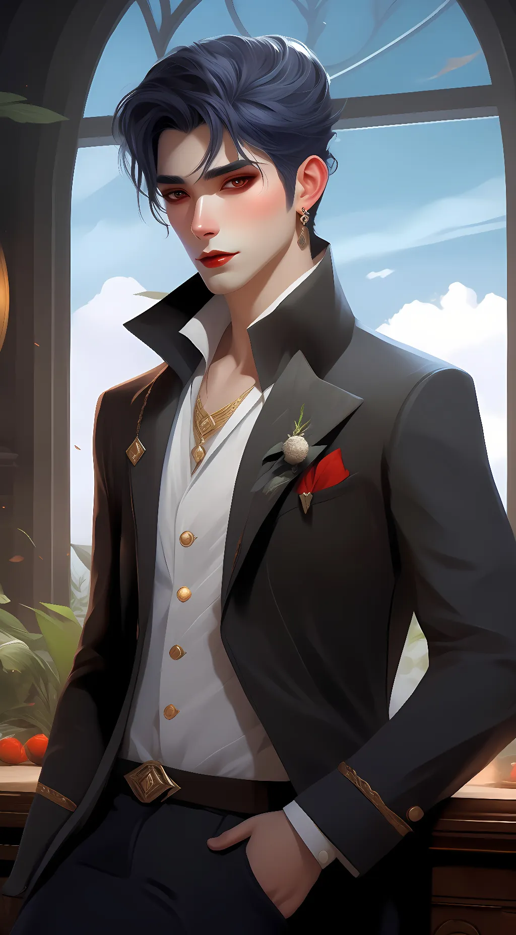 ai character: Damien  background