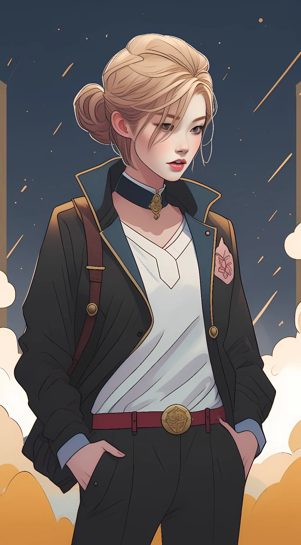 ai character: rose background