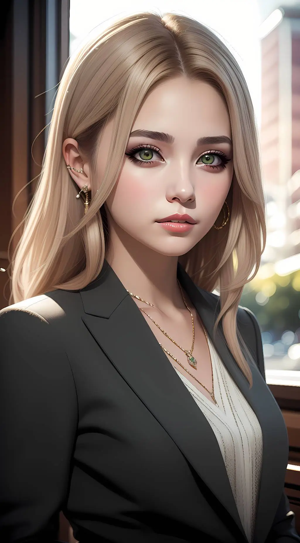 ai character: Lily  Allen  background