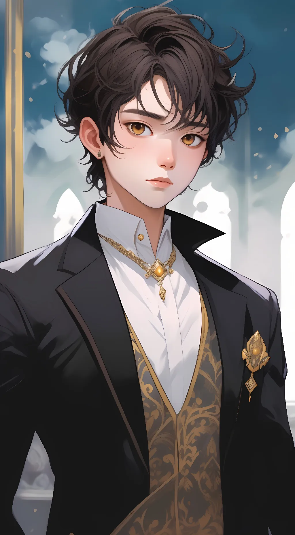 ai character: gold  background