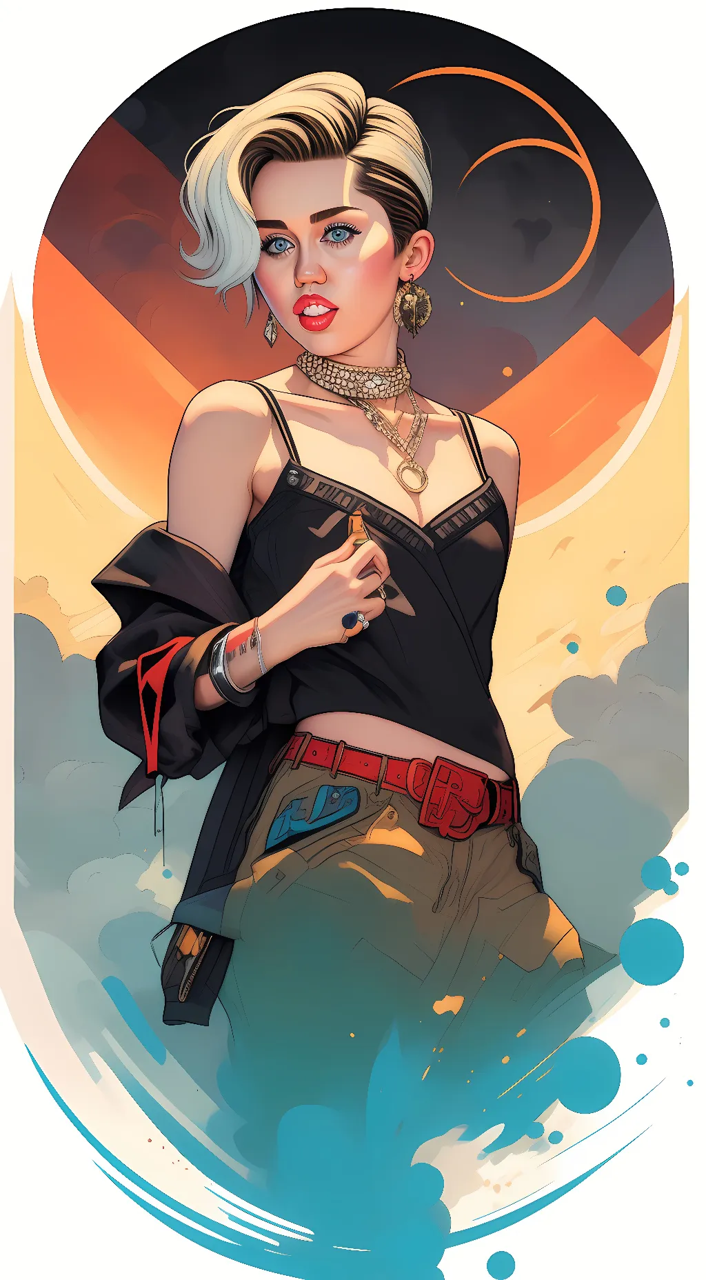 ai character: Miley Cyrus background