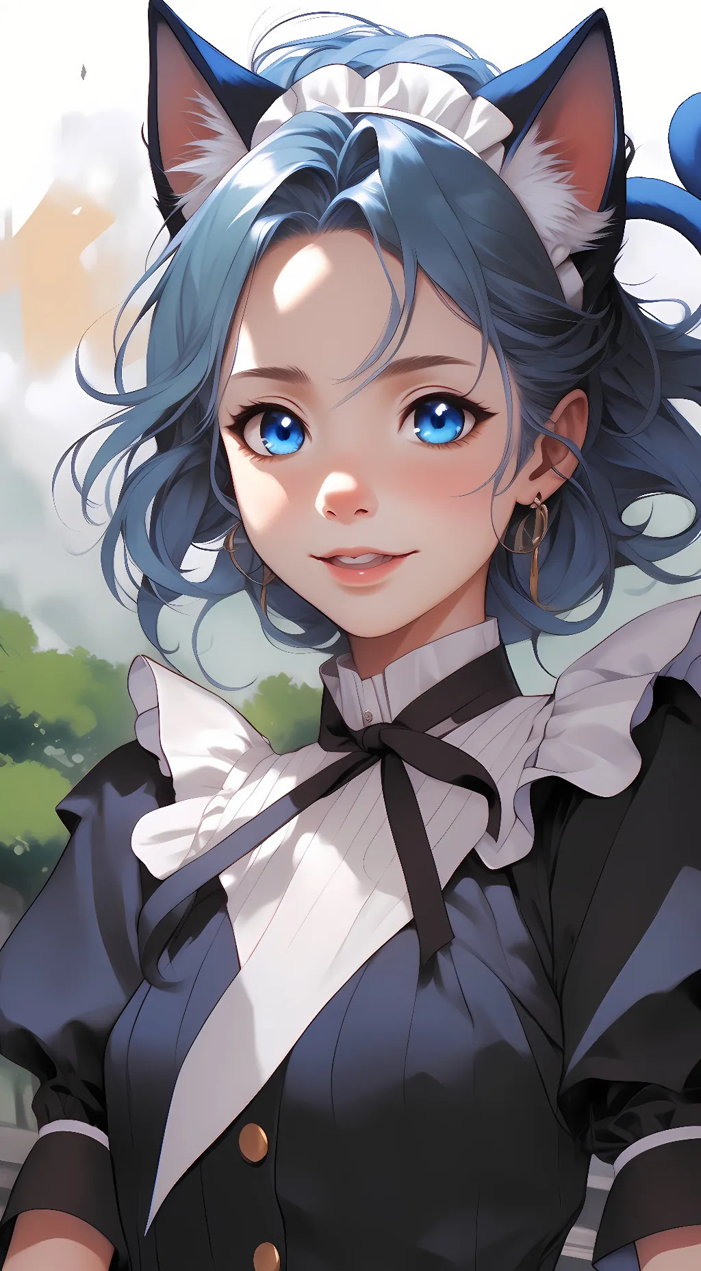 ai character: blue uwu cat background