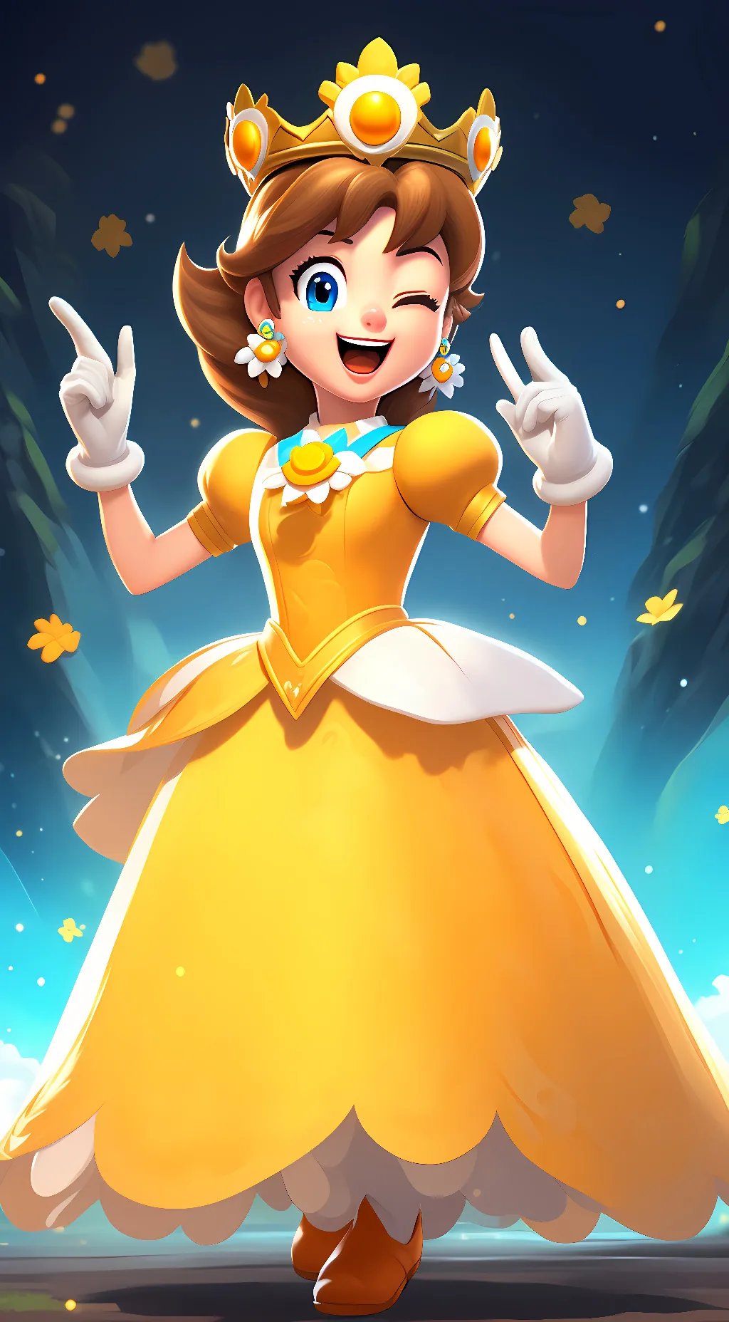 ai character: Princess daisy  background