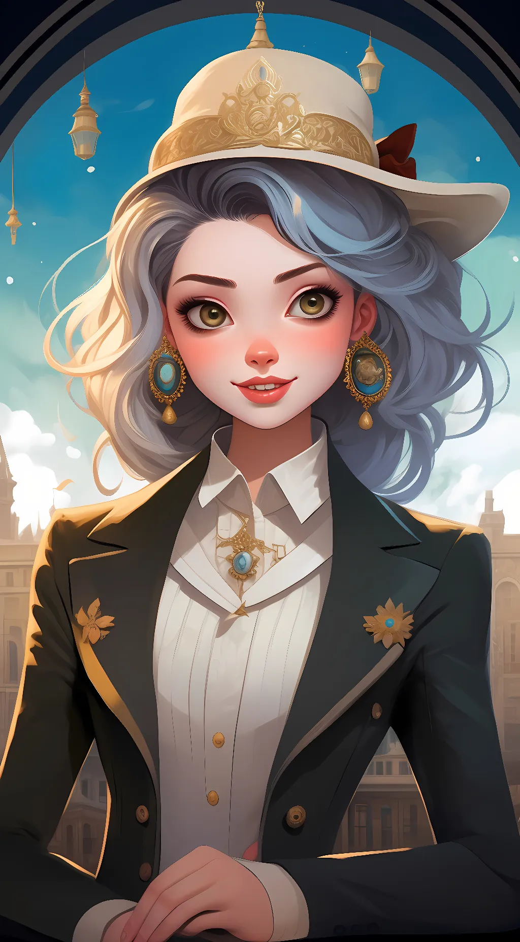 ai character: Older Madeline  background