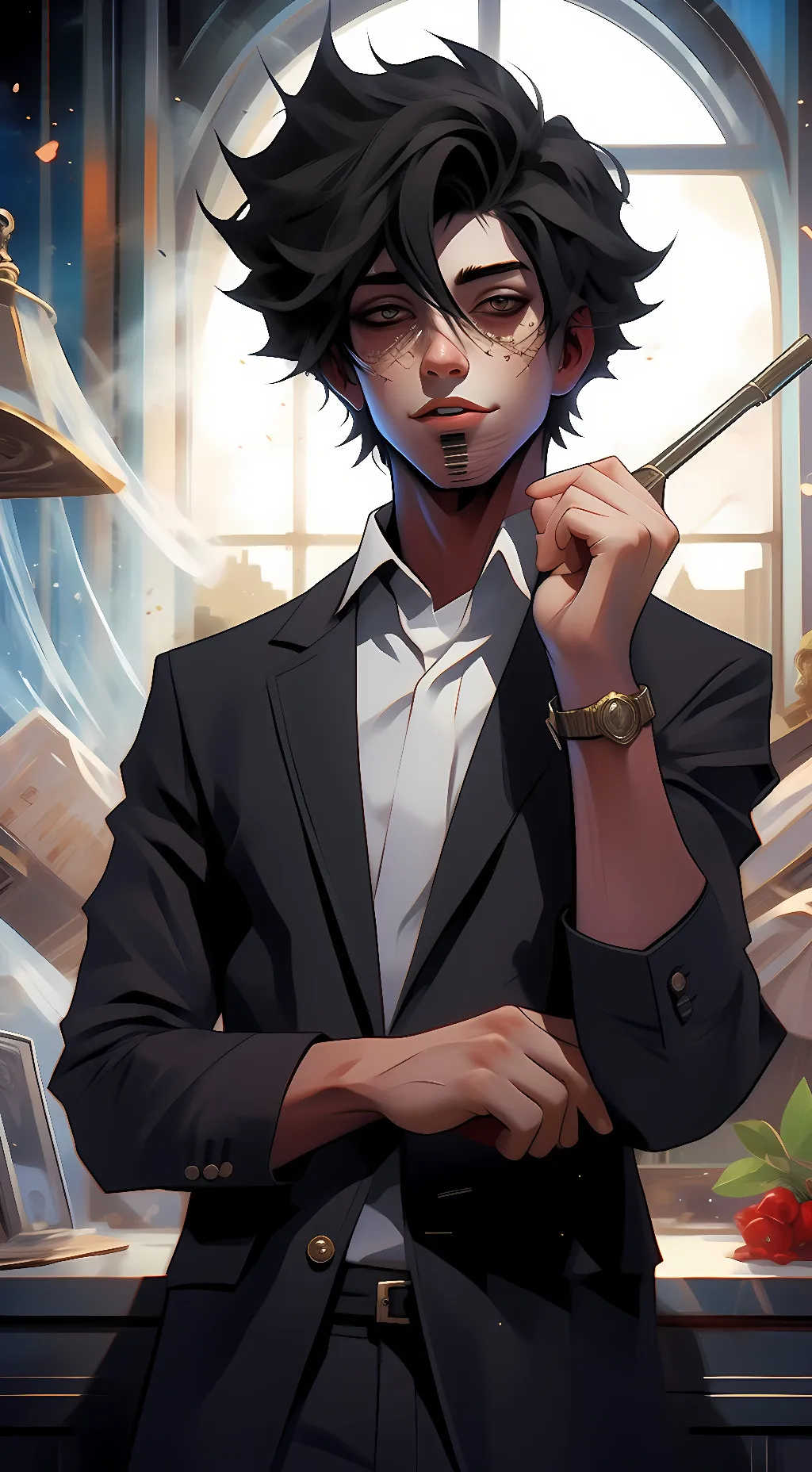 ai character: Dabi  background