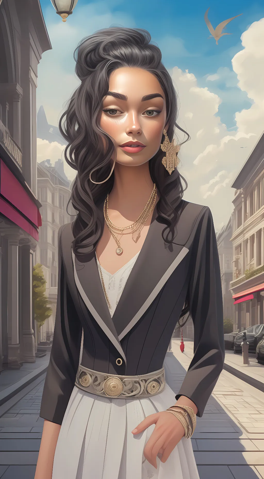 ai character: Nina Sanchez  background