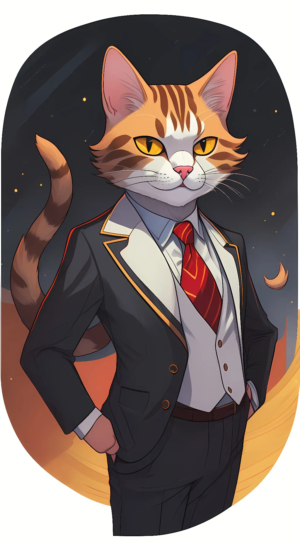 ai character: Serious Cat background