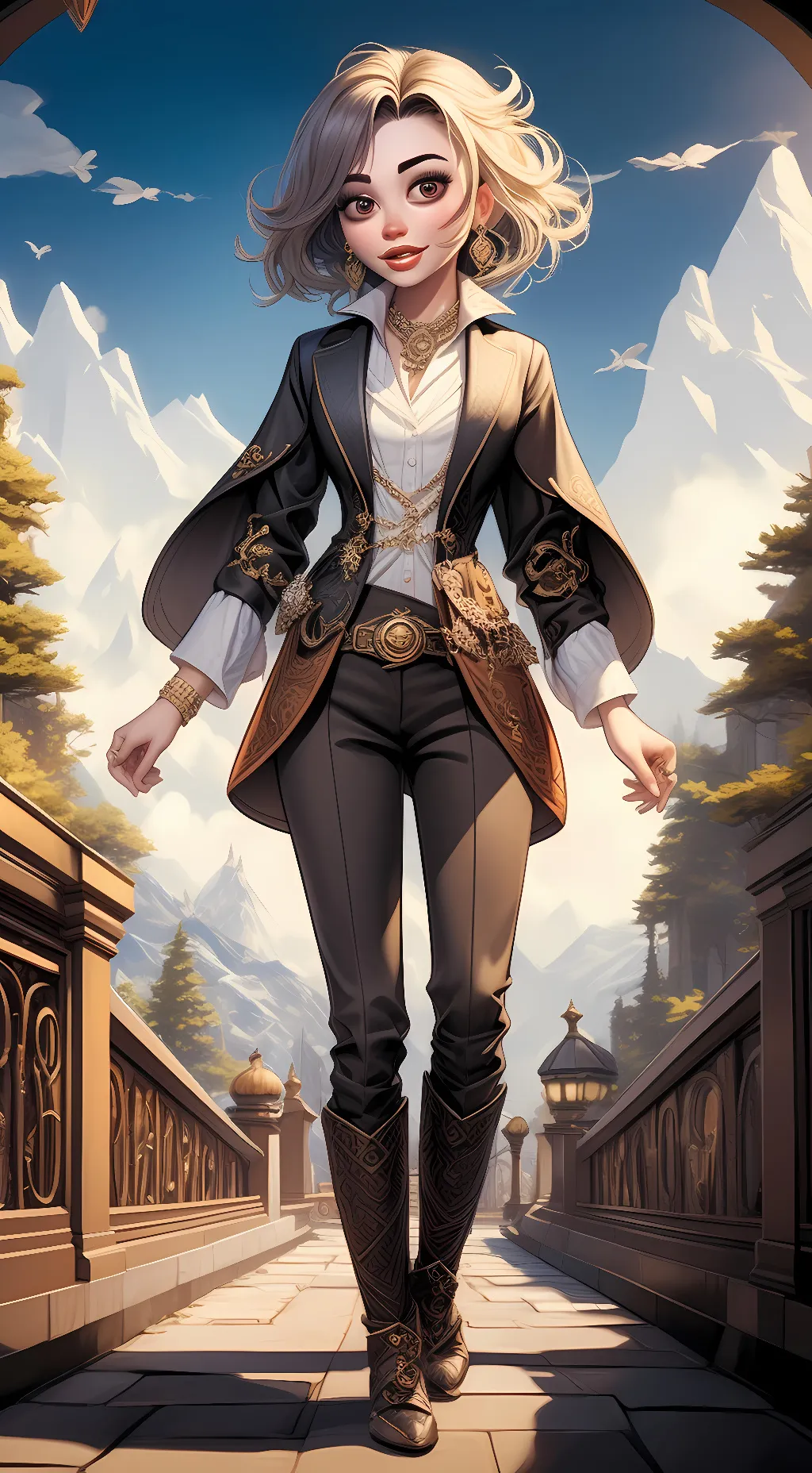 ai character: Chica Tombstone background