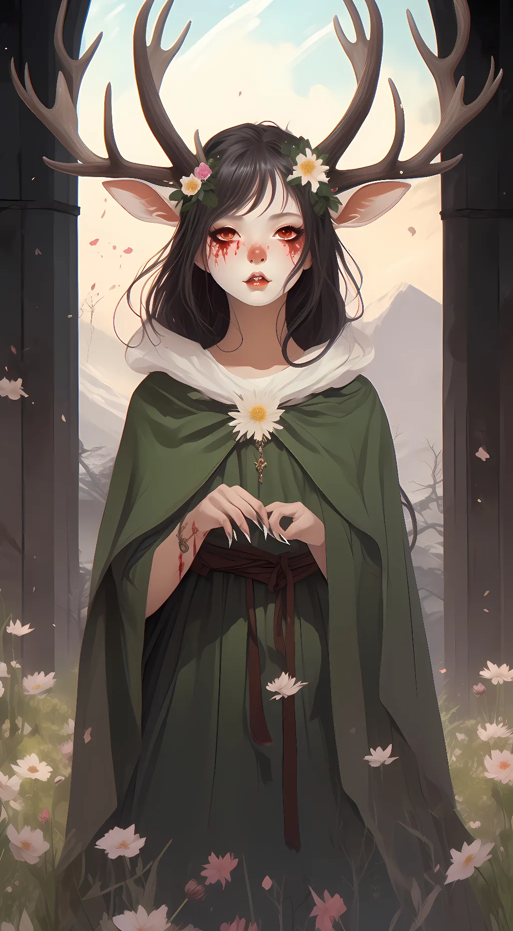 ai character: Violet Deerblood background