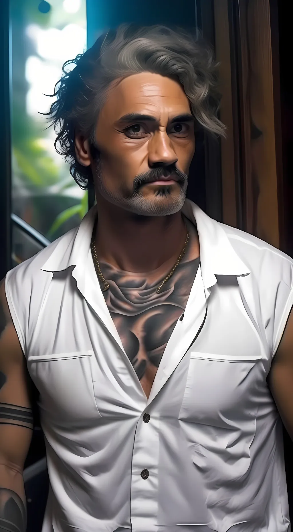 ai character: taika waititi  background