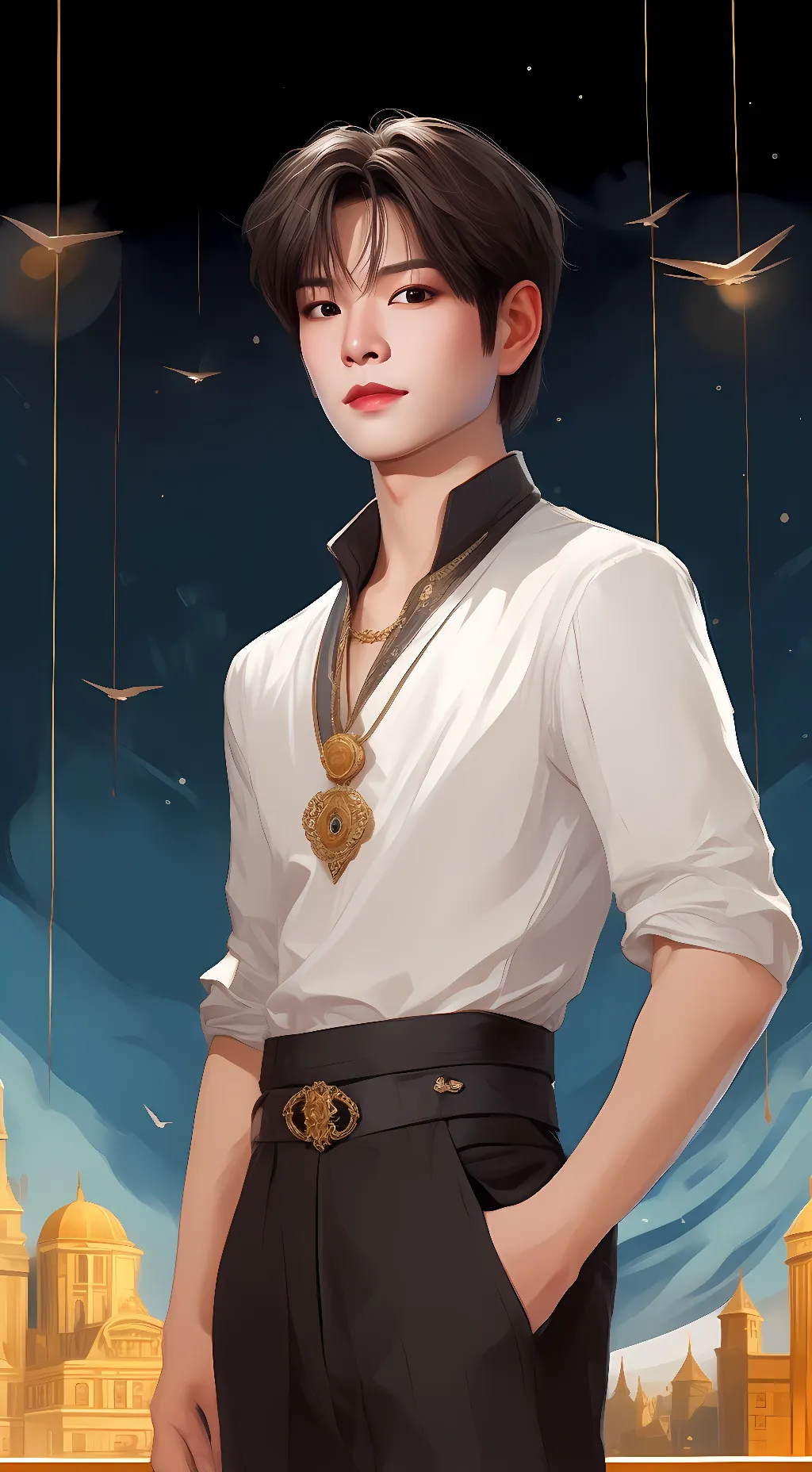 ai character: Seungmin  background