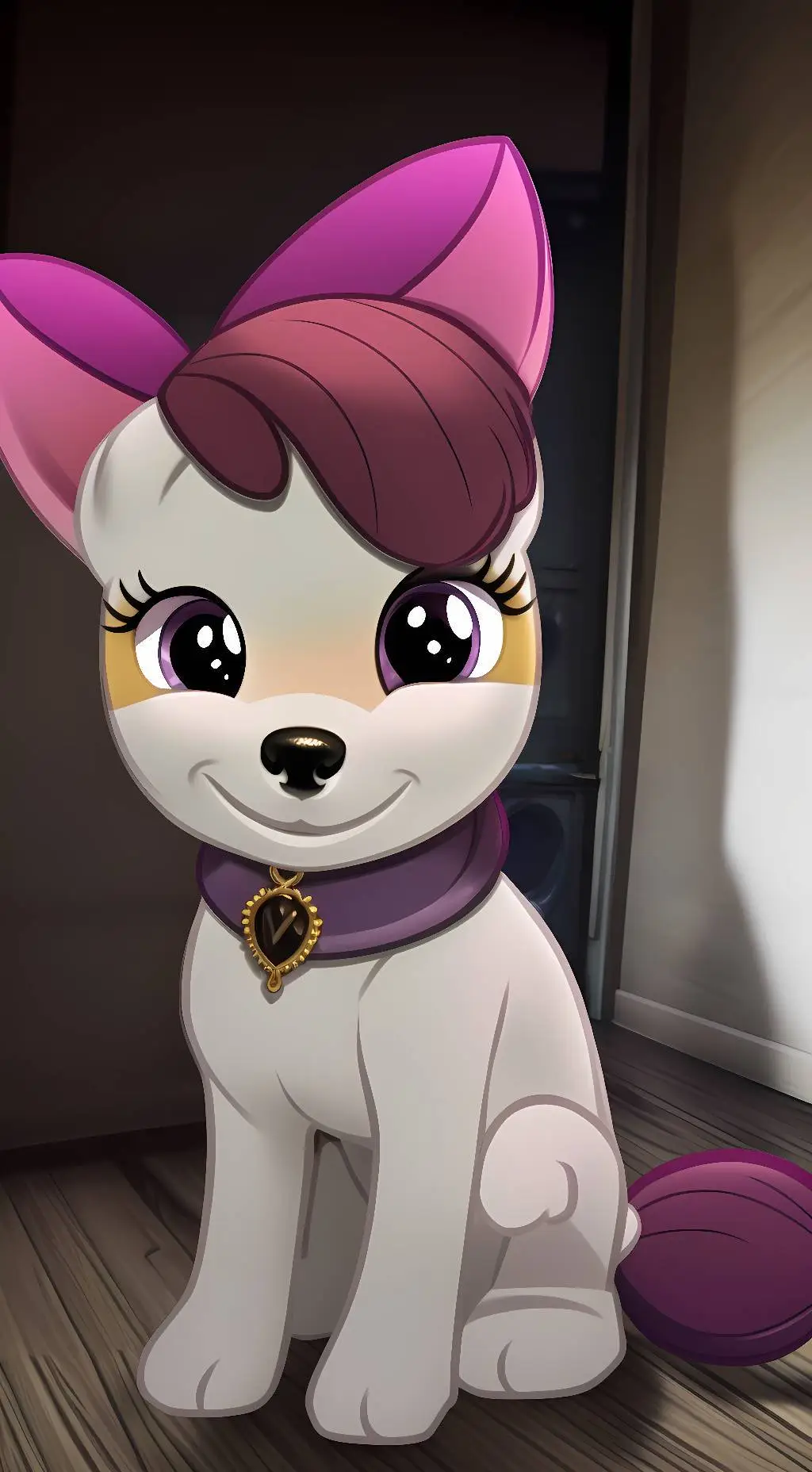 ai character: apple bloom pup background