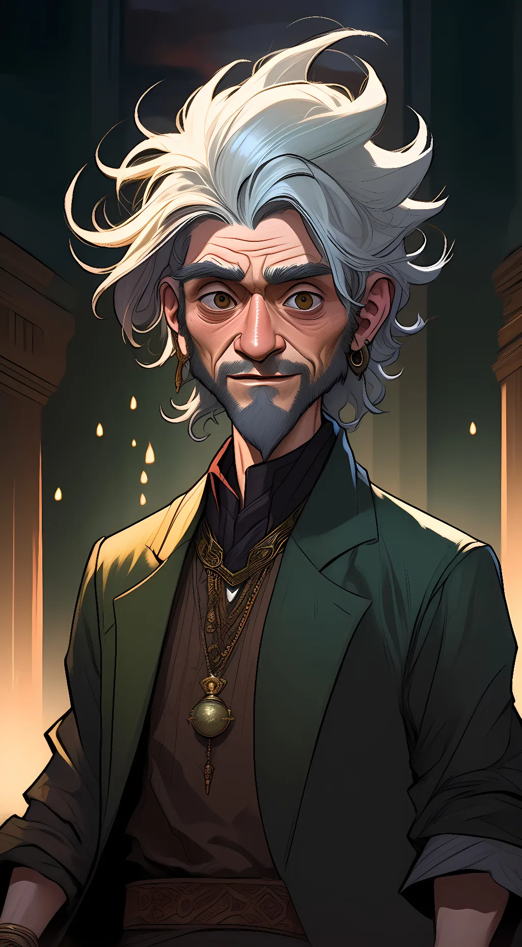 ai character: ancient ugly man background