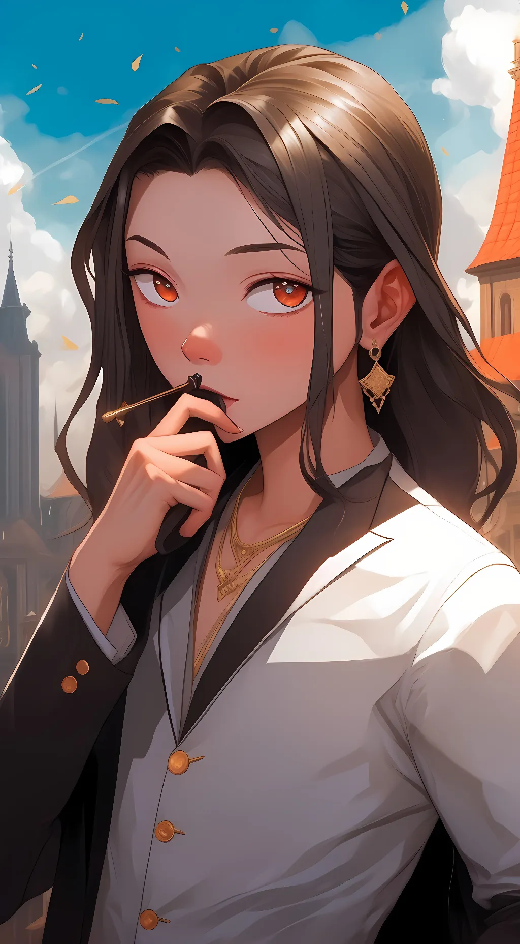 ai character: Serinity White  background