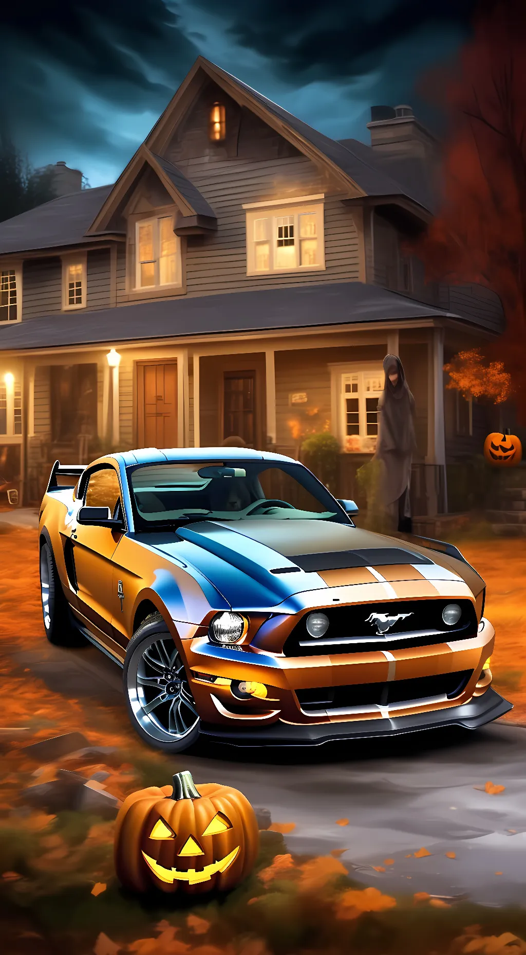 ai character: 2007 ford mustang  background