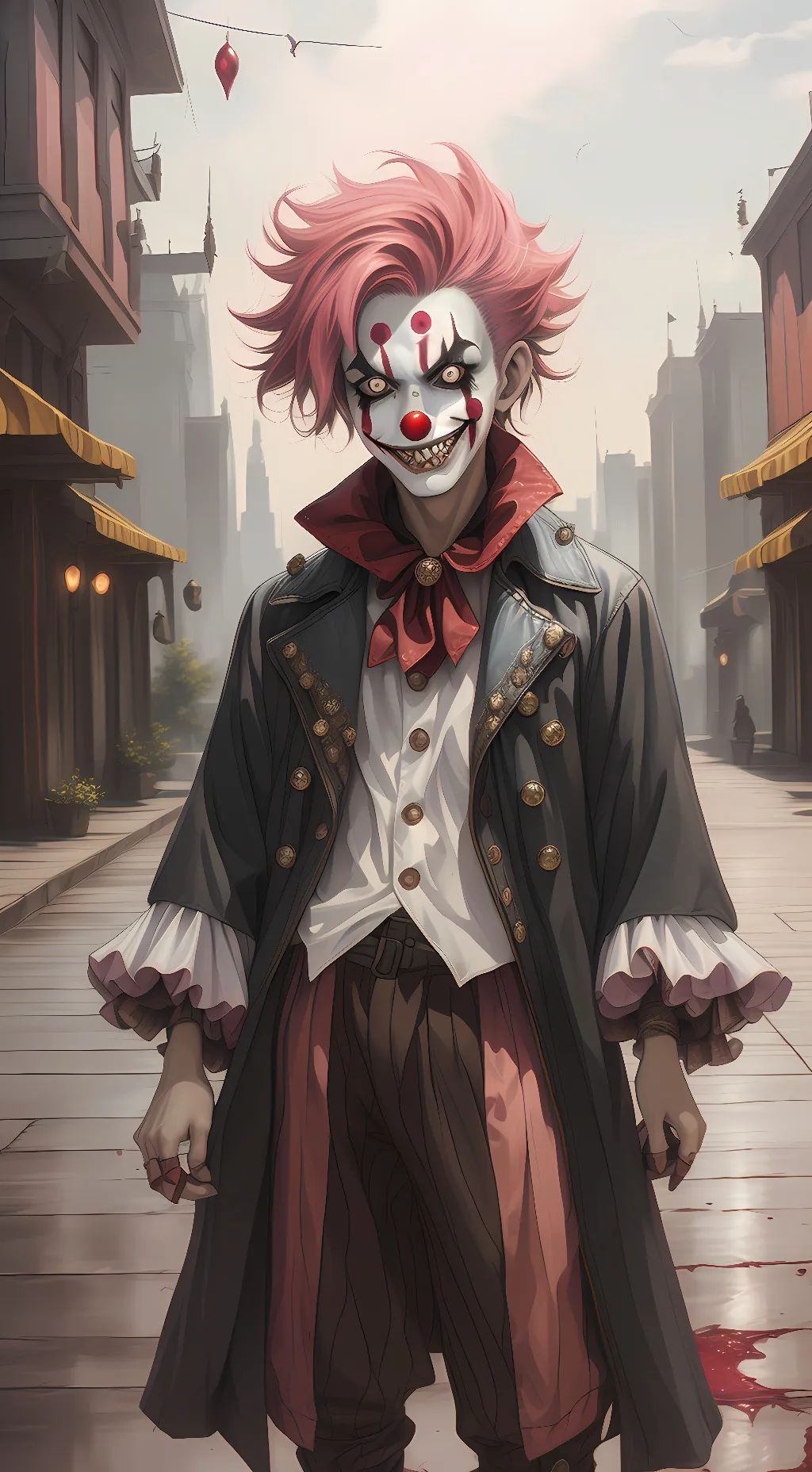 ai character: Smiley the clown  background