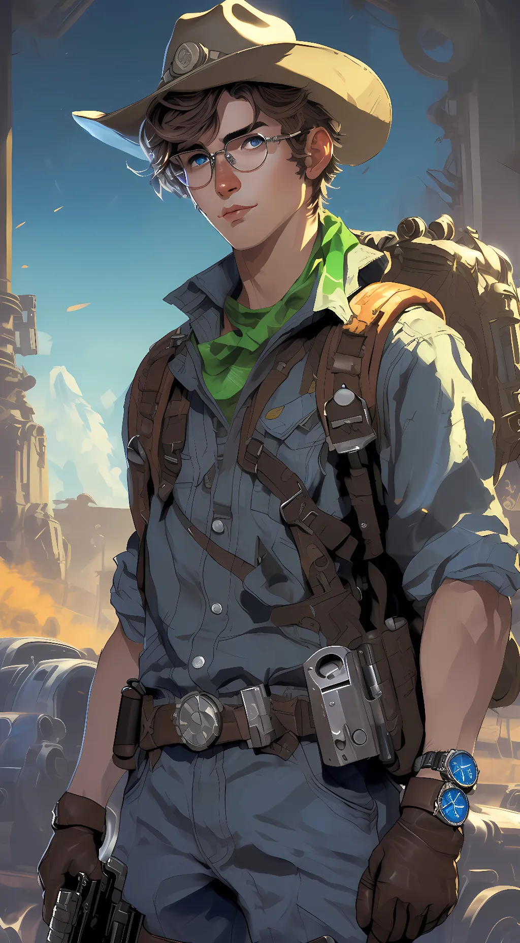 ai character: Clay background