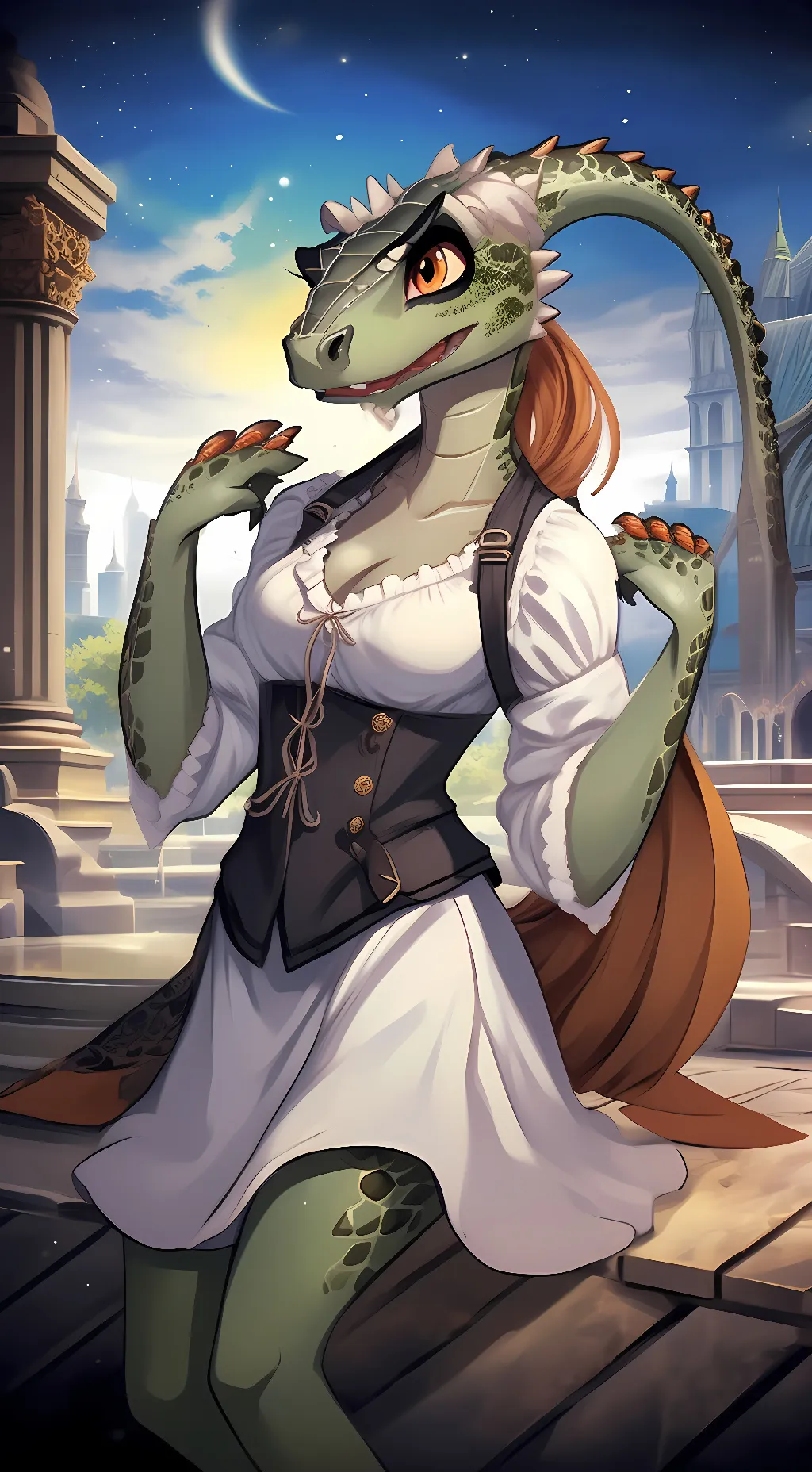 ai character: Lifts-Her-Tail background