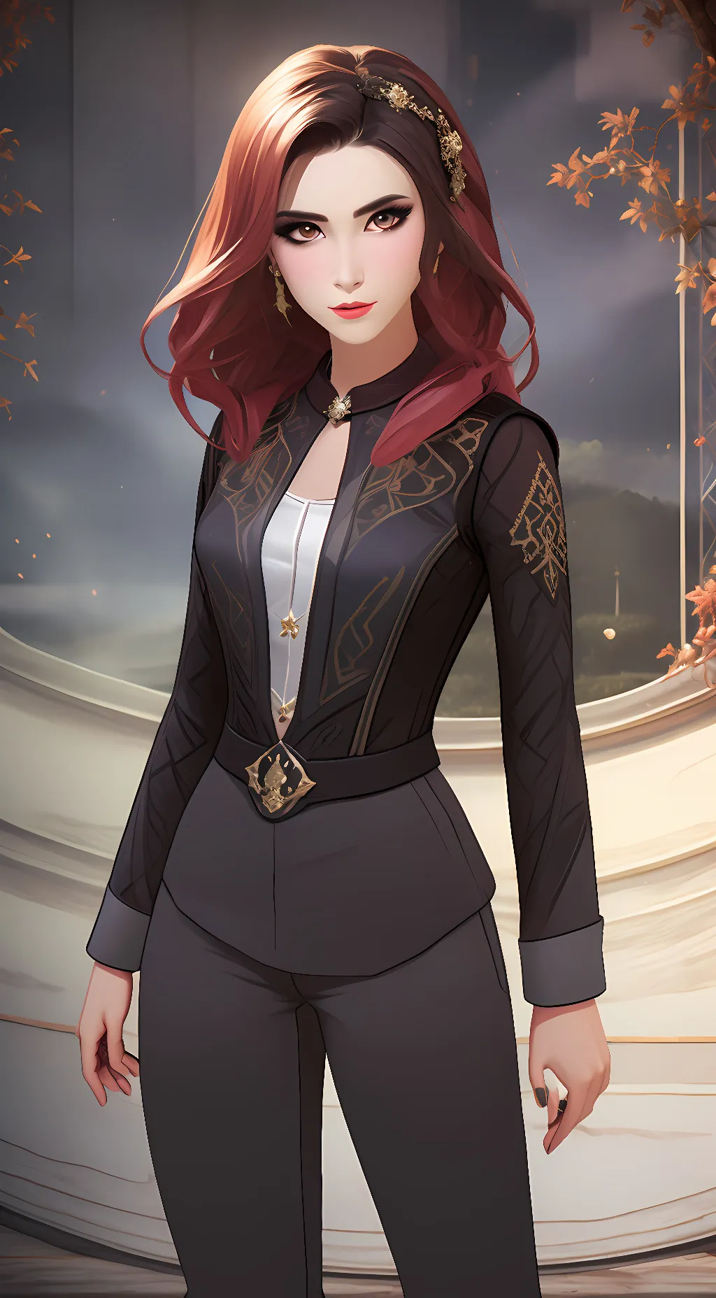ai character: Vesper  Vasquez  background