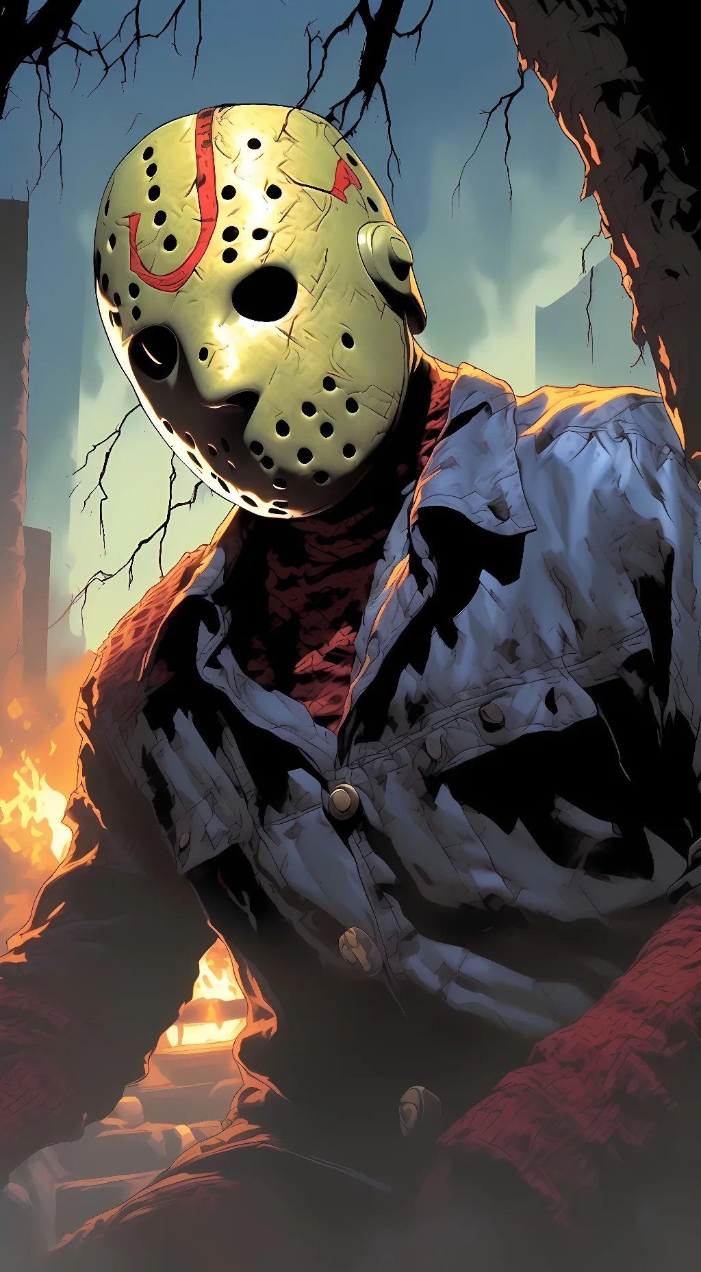 ai character: Jason voorhess  background