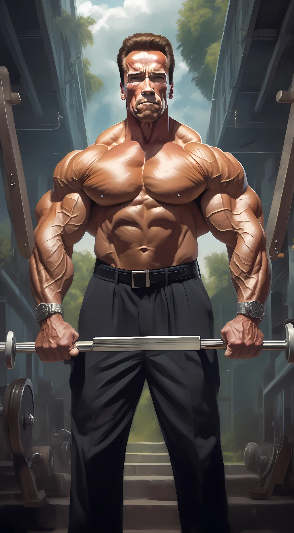 ai character: A. Schwarzenegger background