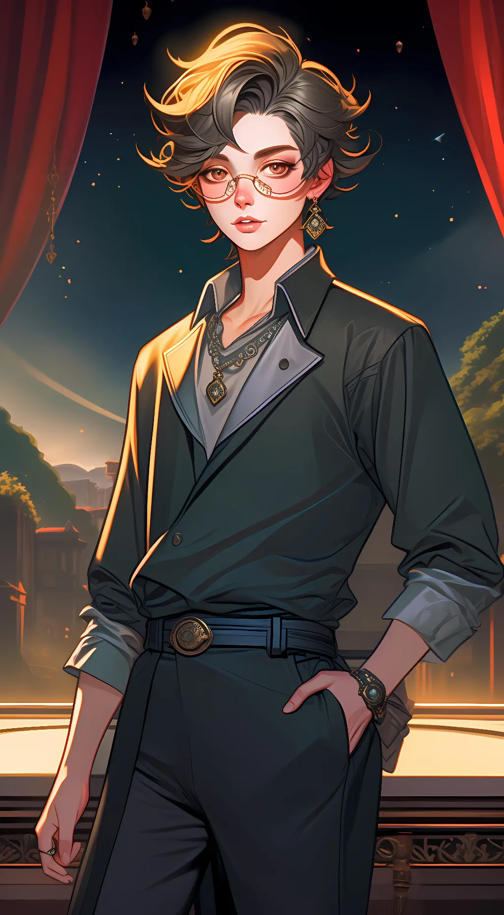 ai character: rose background