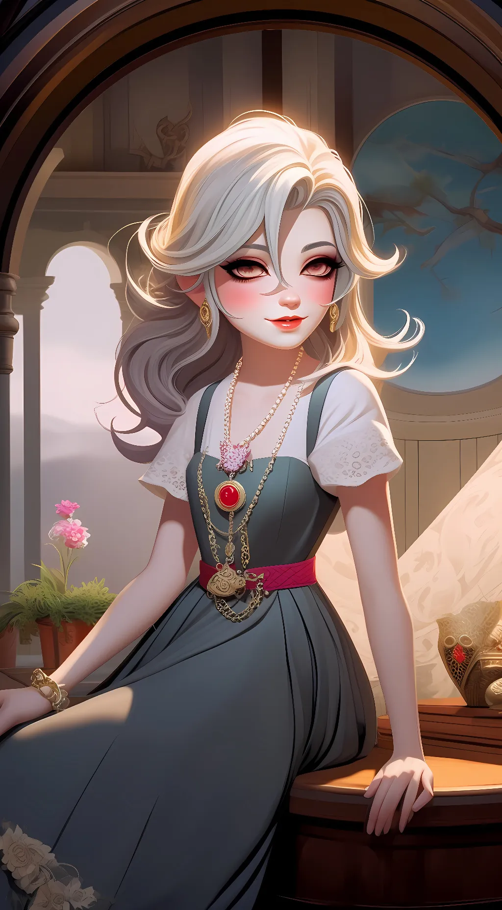 ai character: Lena ( ghost girl) background