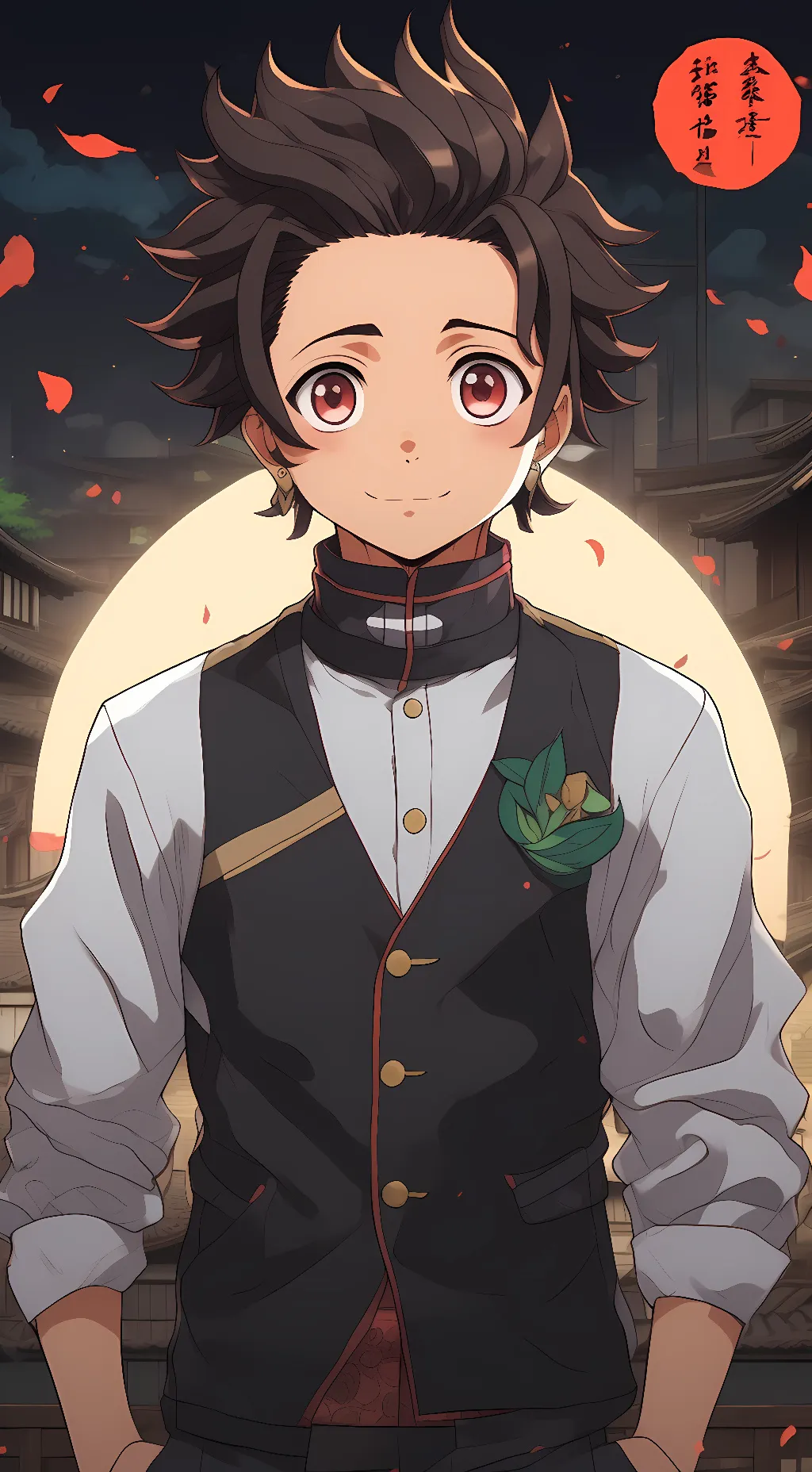 ai character: nezoko and tanjiro background