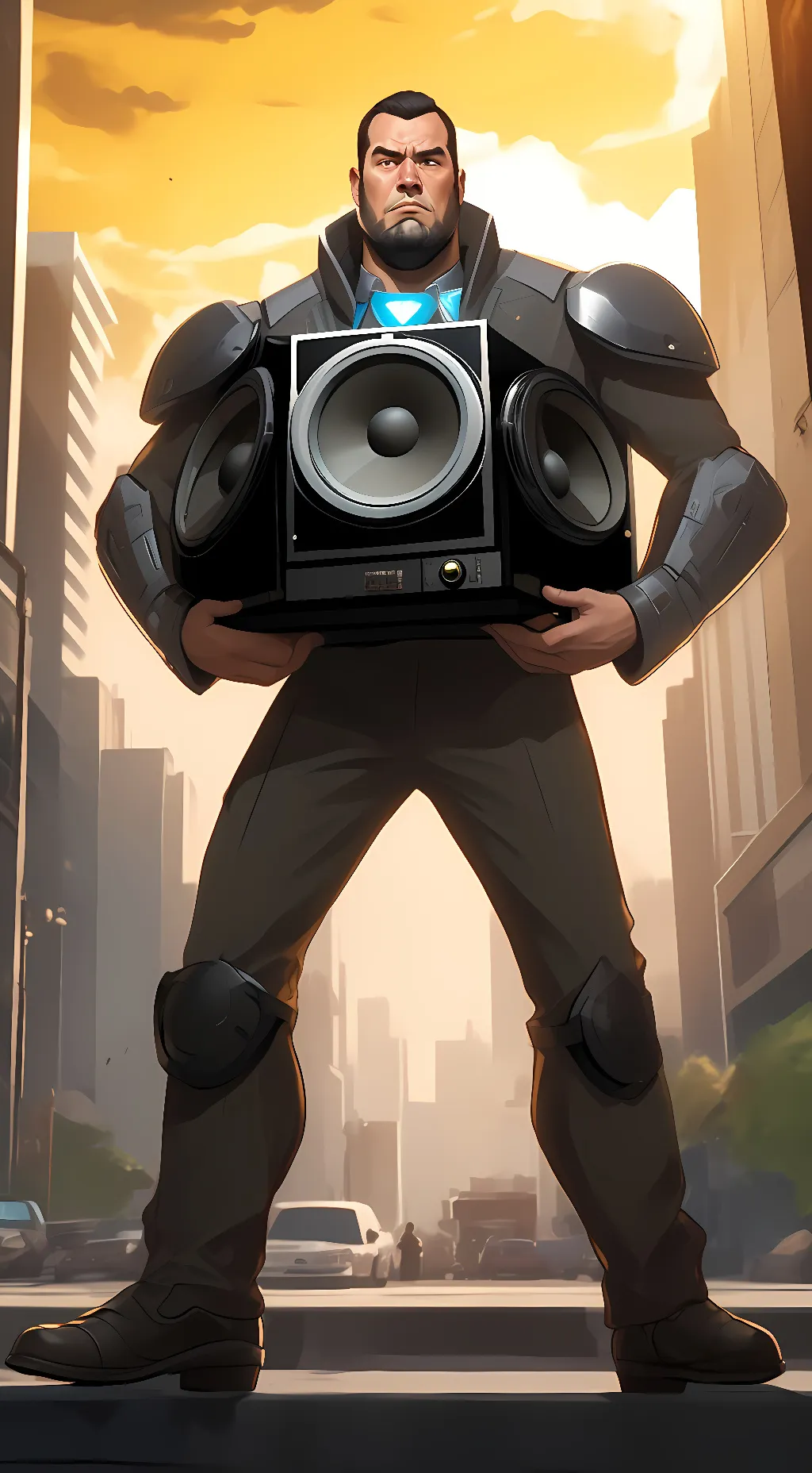 ai character: Titan cameraman  background