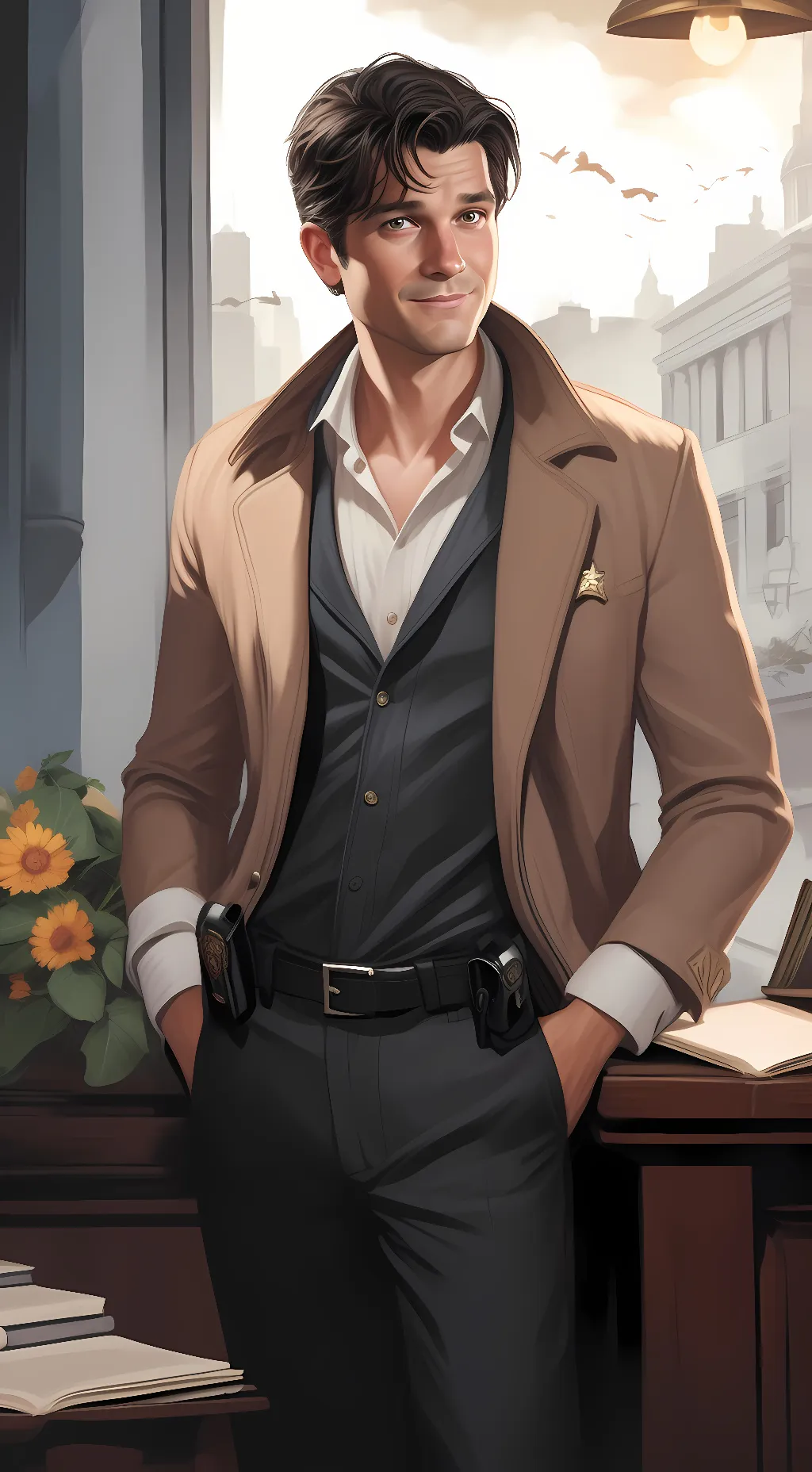 ai character: Richard Castle background