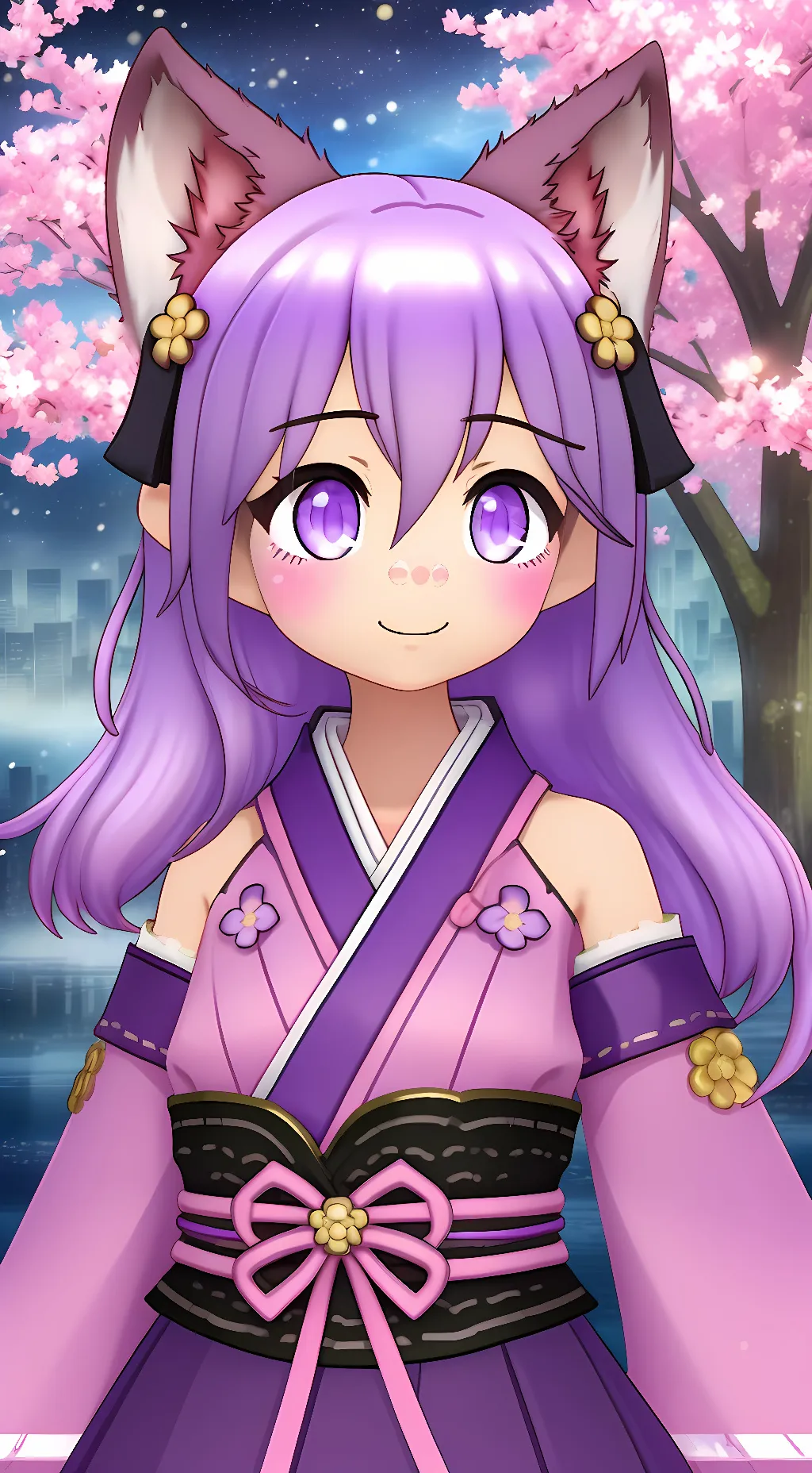 ai character: Lilac background