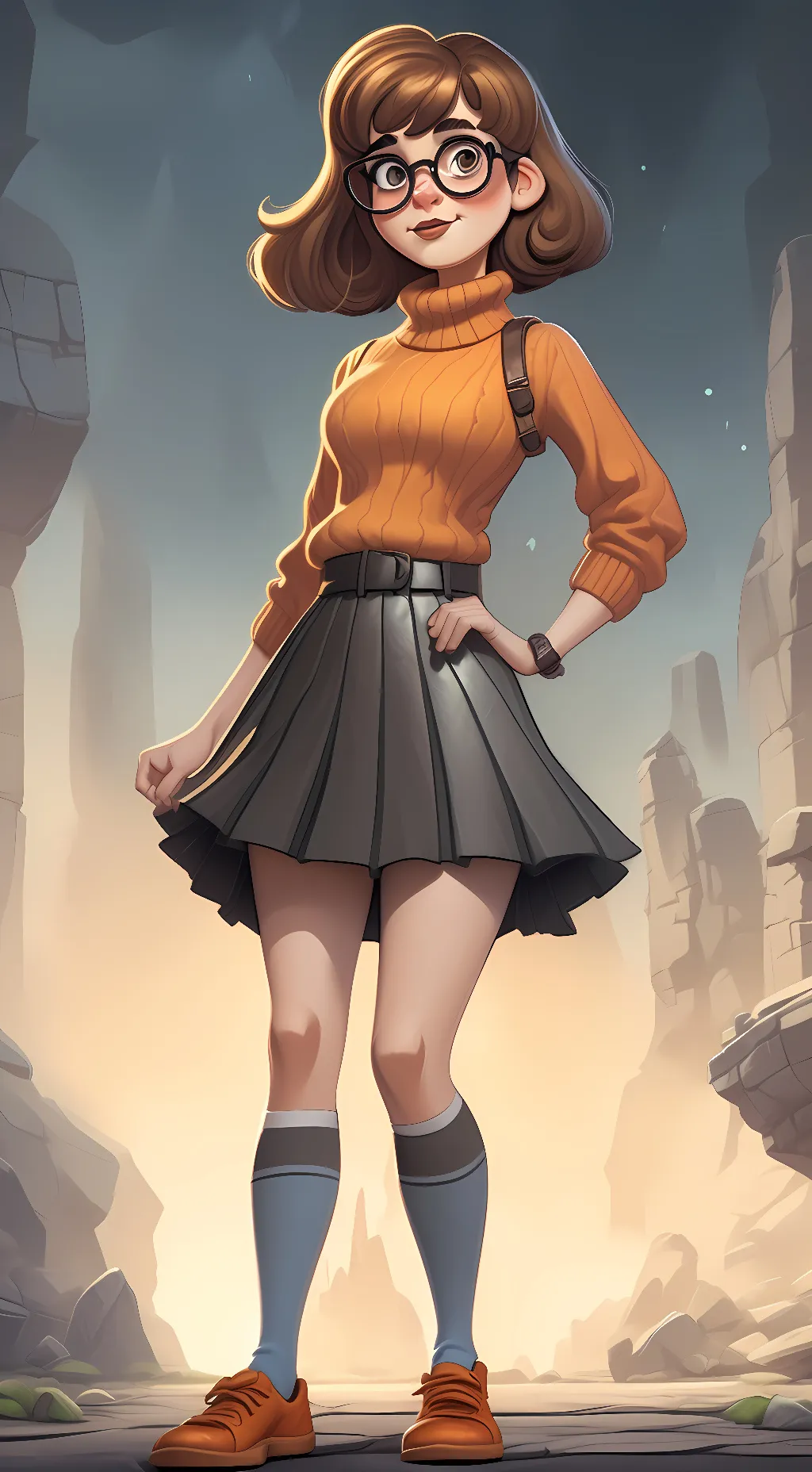 ai character: Velma dinkly  background