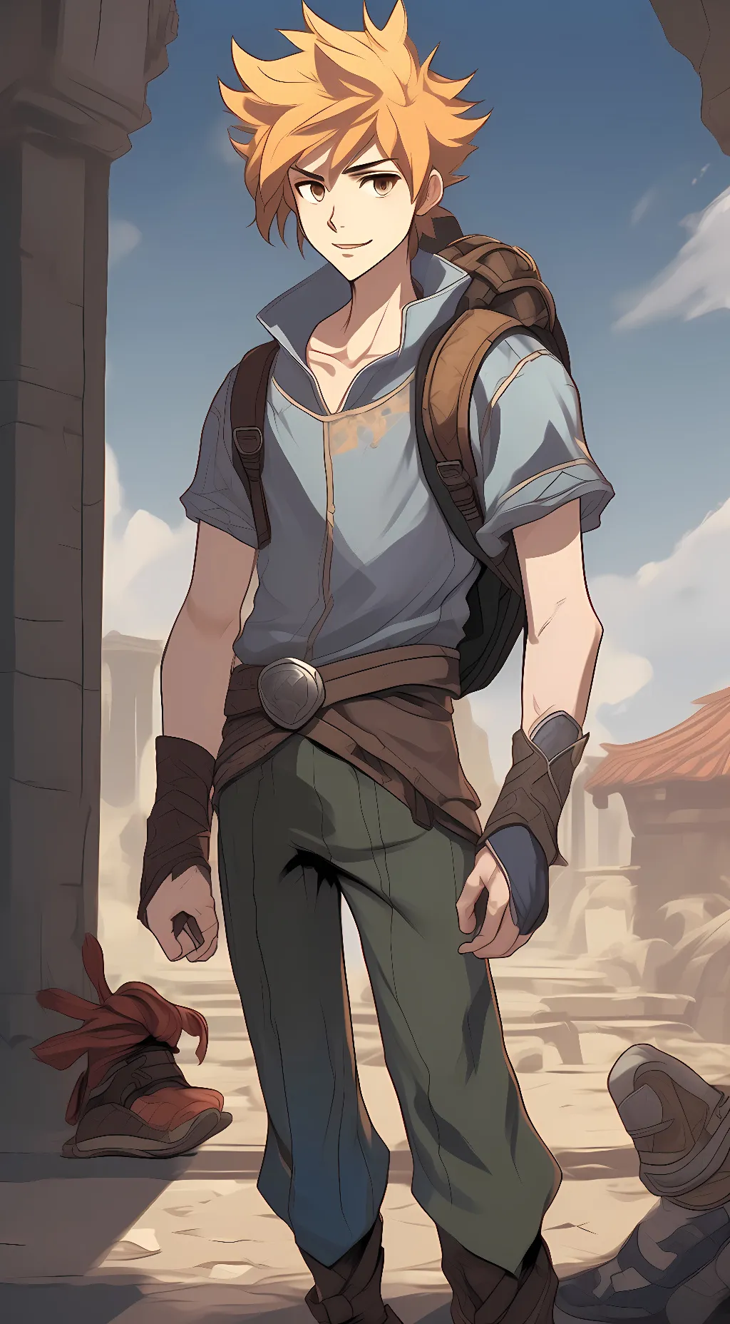 ai character: Blue  background