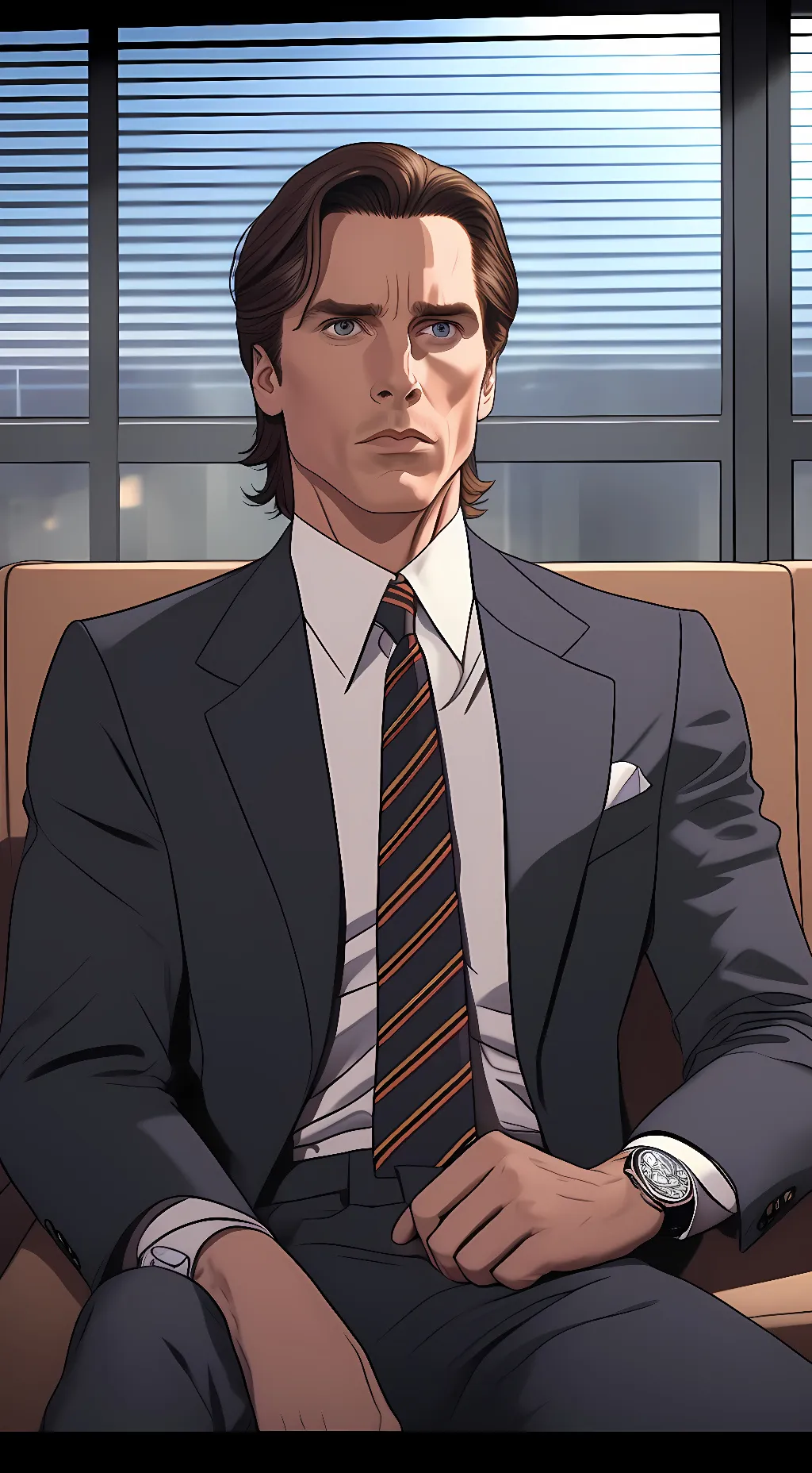 ai character: Patrick Bateman background