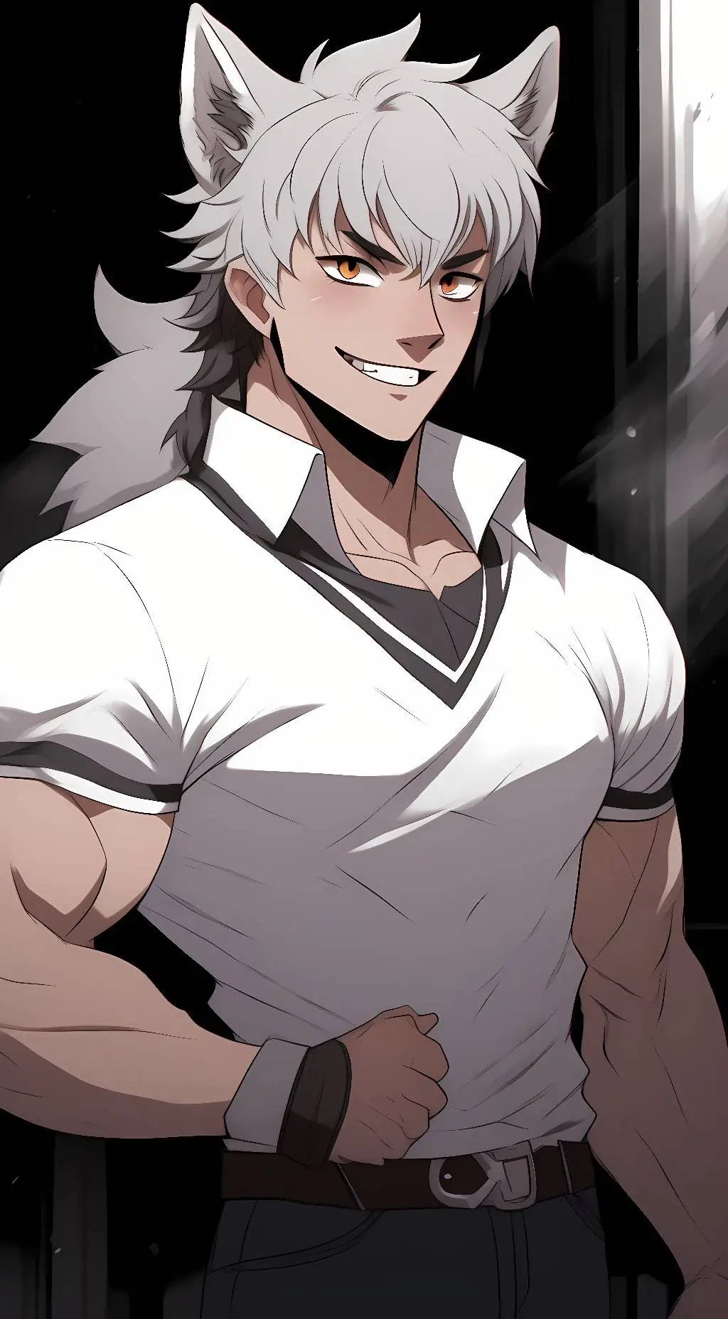 ai character: Snowy mural background