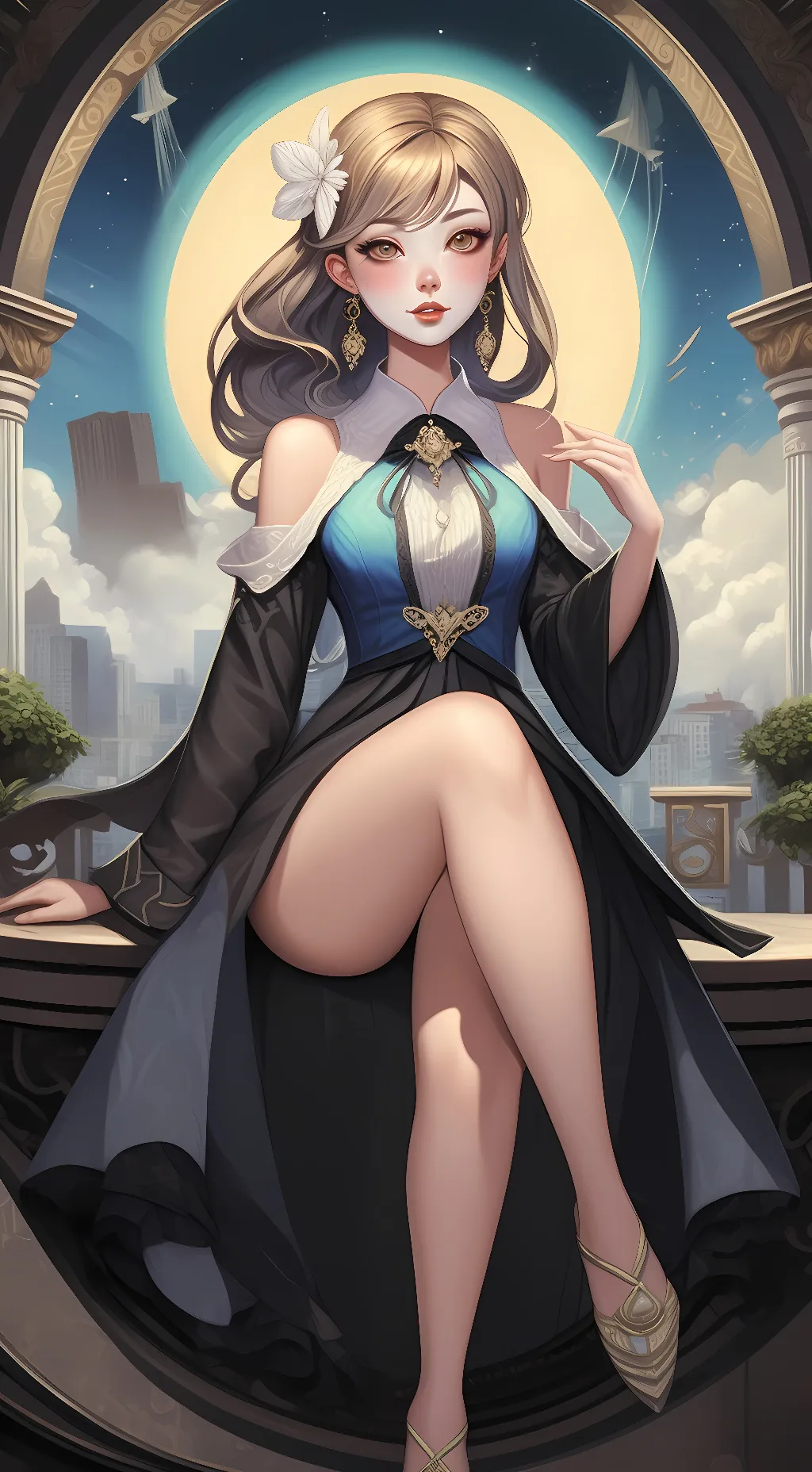 ai character: Amelia Black background