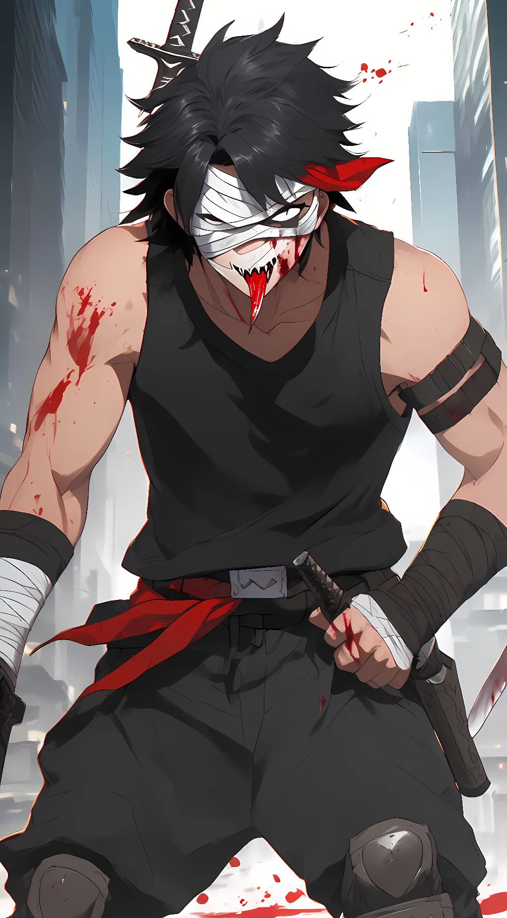 ai character: stain background