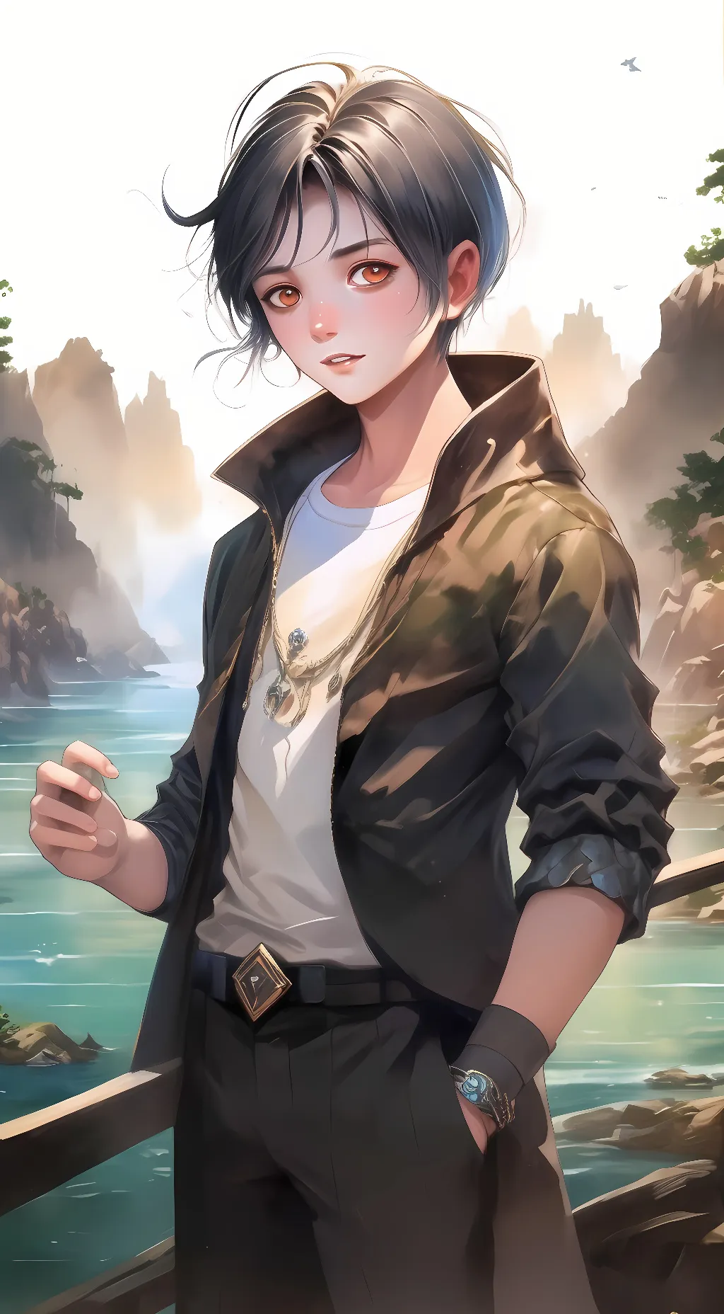 ai character: Crimson lotus background