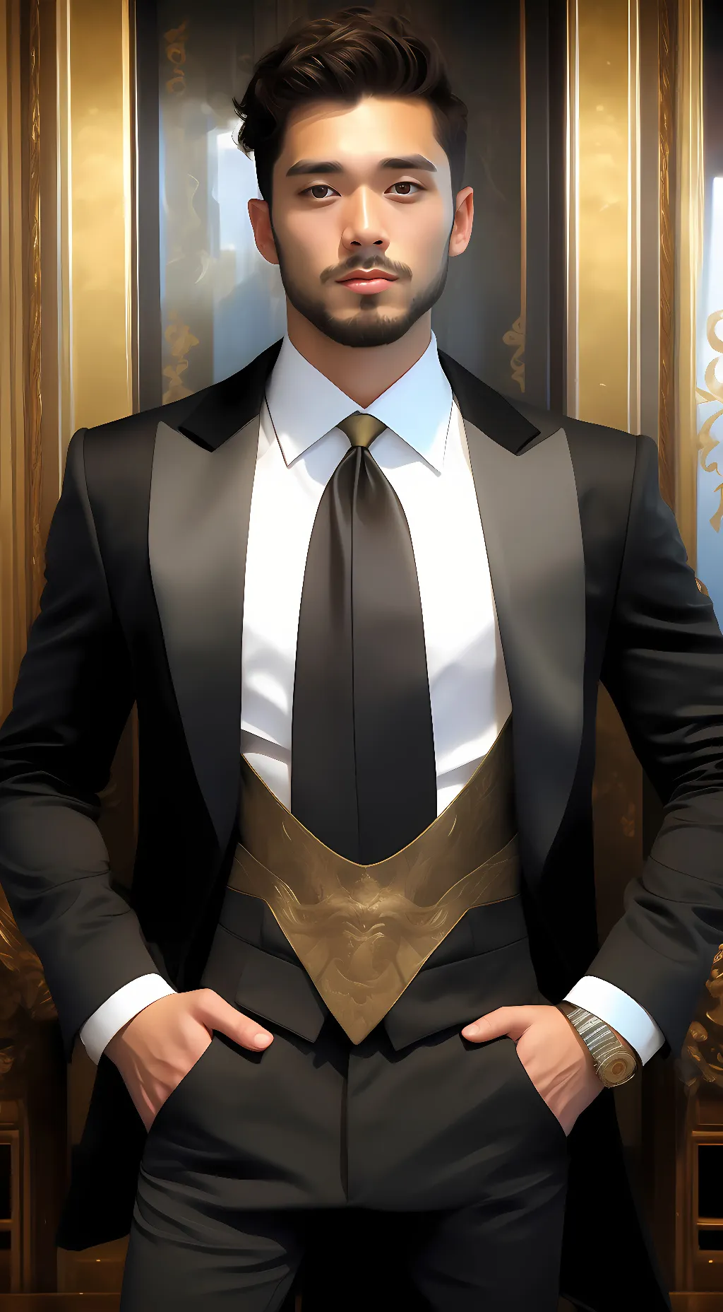 ai character: dark background