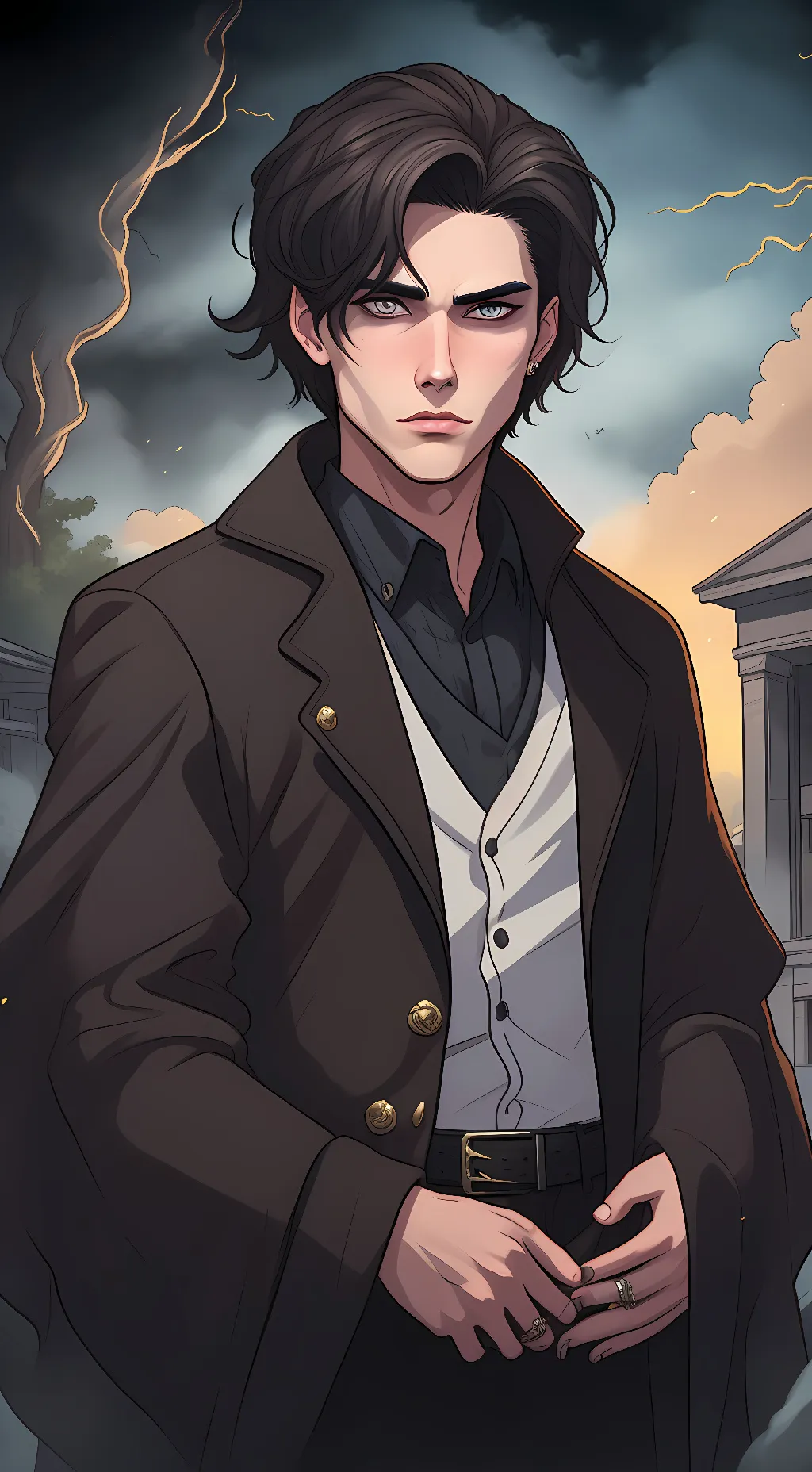 ai character: Grim background