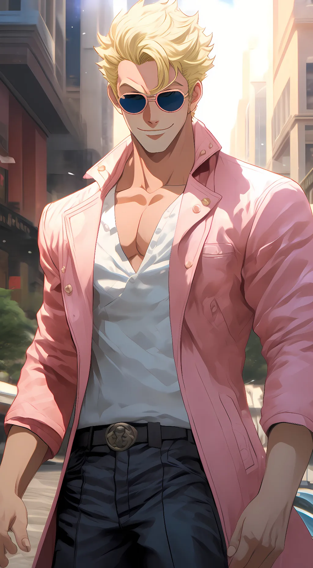 ai character: Doffy ' doflamingo background